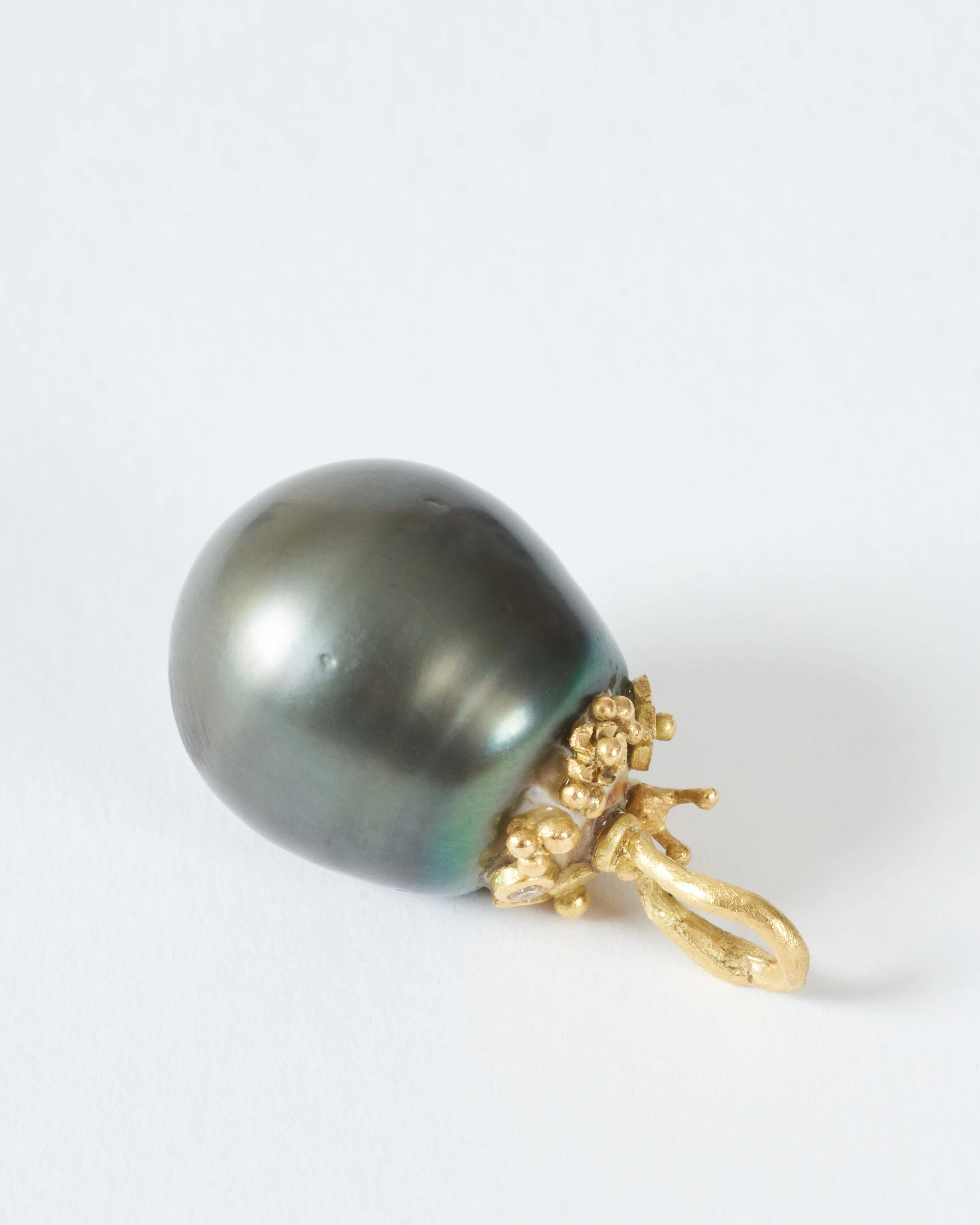 18k gold tahiti pearl pendant - Image 6