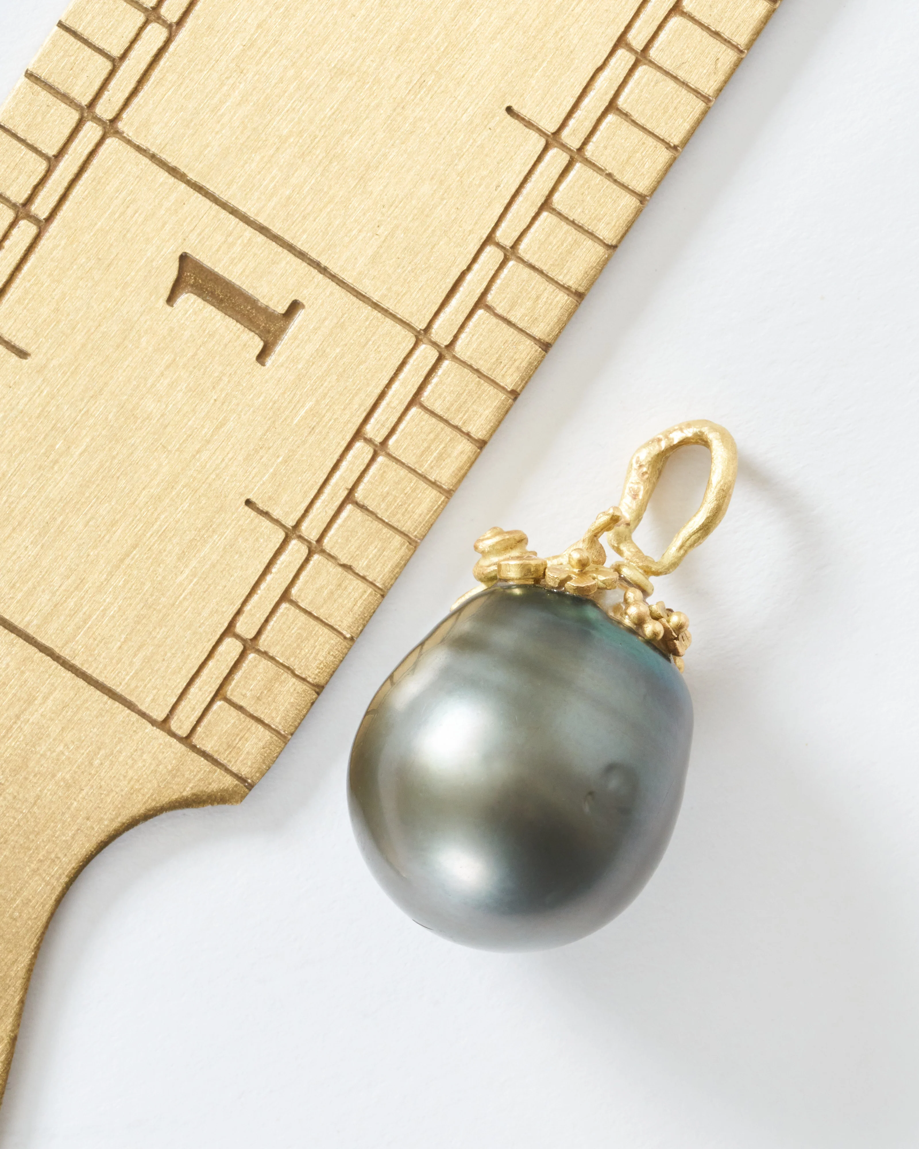 18k gold tahiti pearl pendant - Image 7