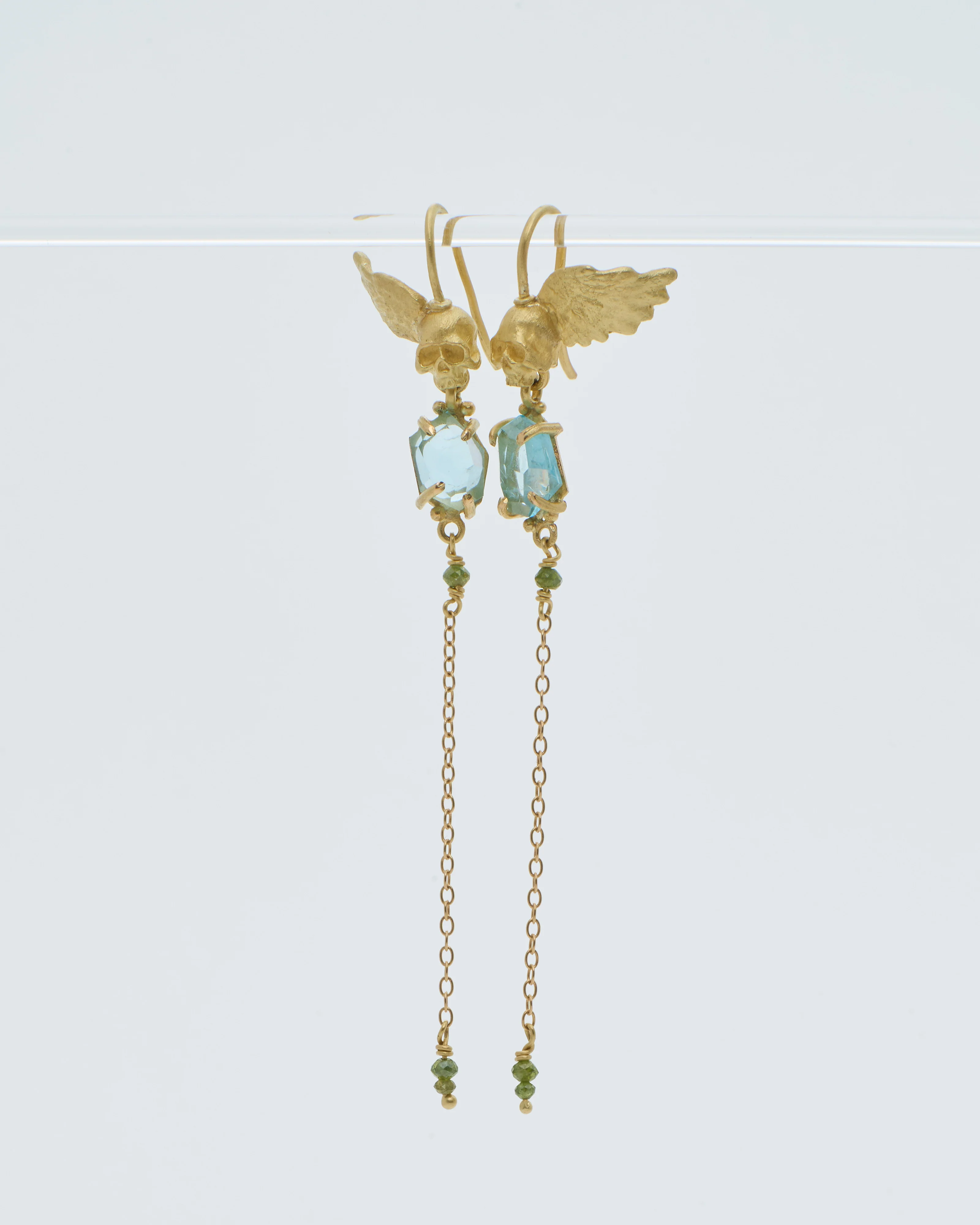 aquamarine skull earrings - Image 4