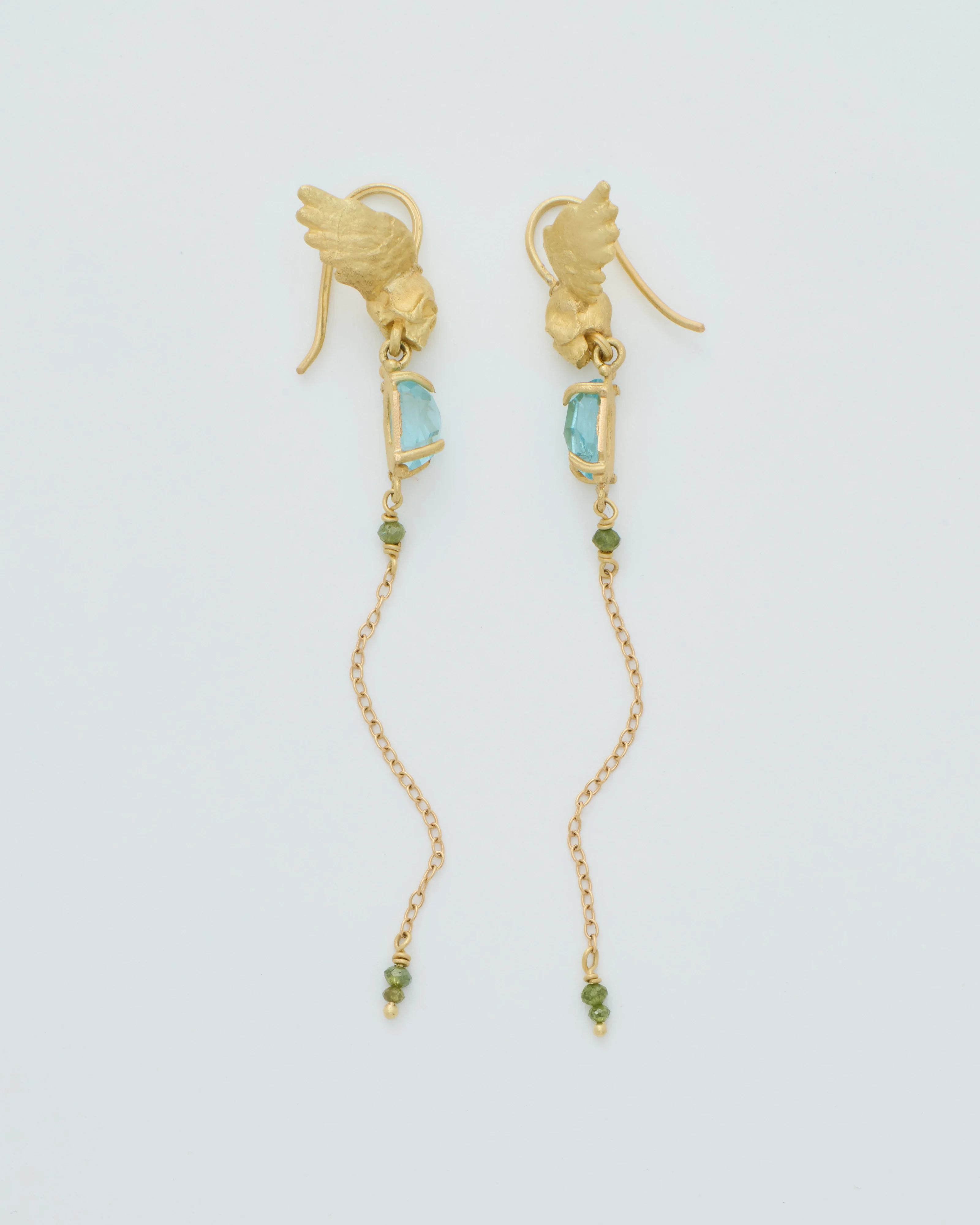 aquamarine skull earrings - Image 5