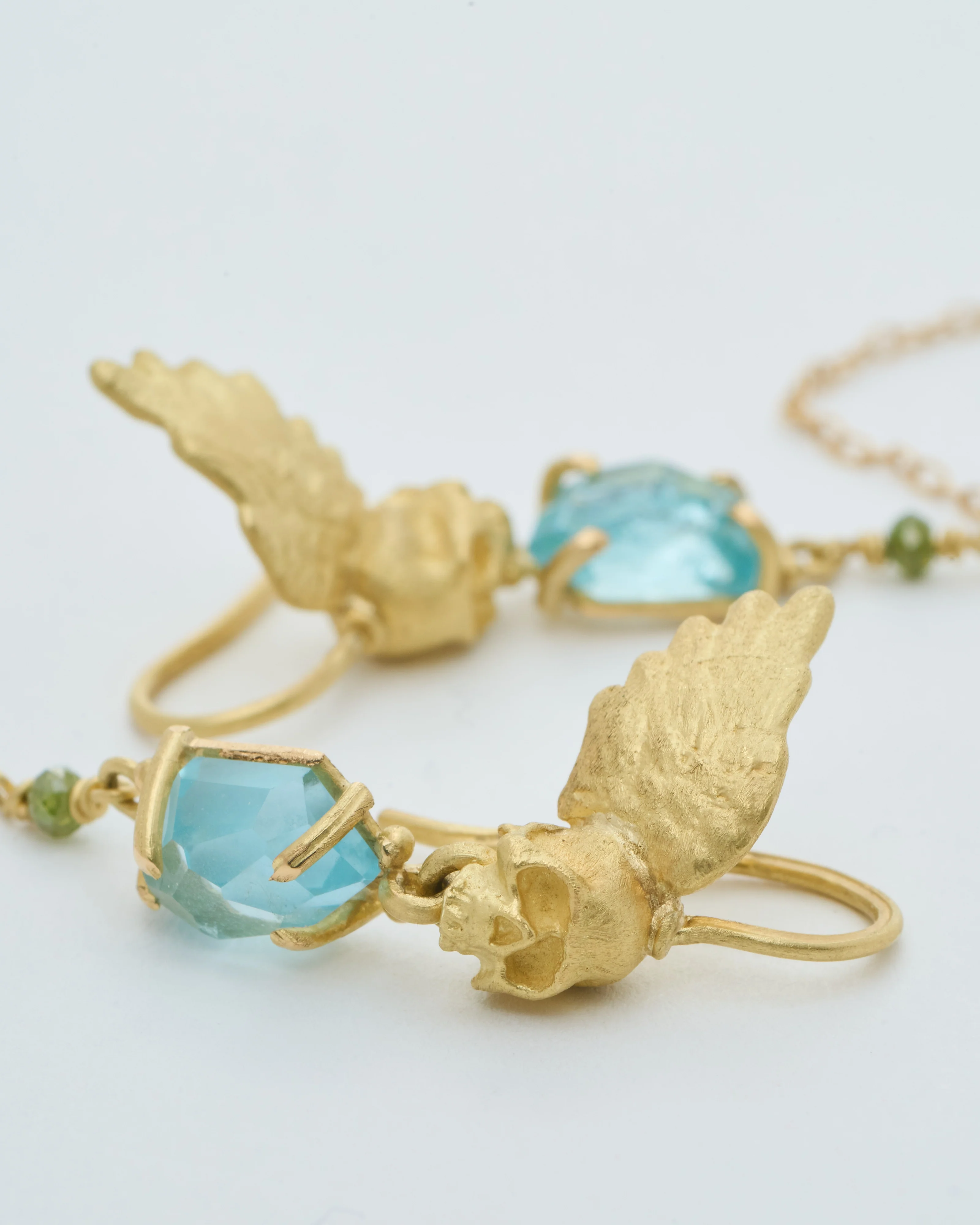 aquamarine skull earrings - Image 7