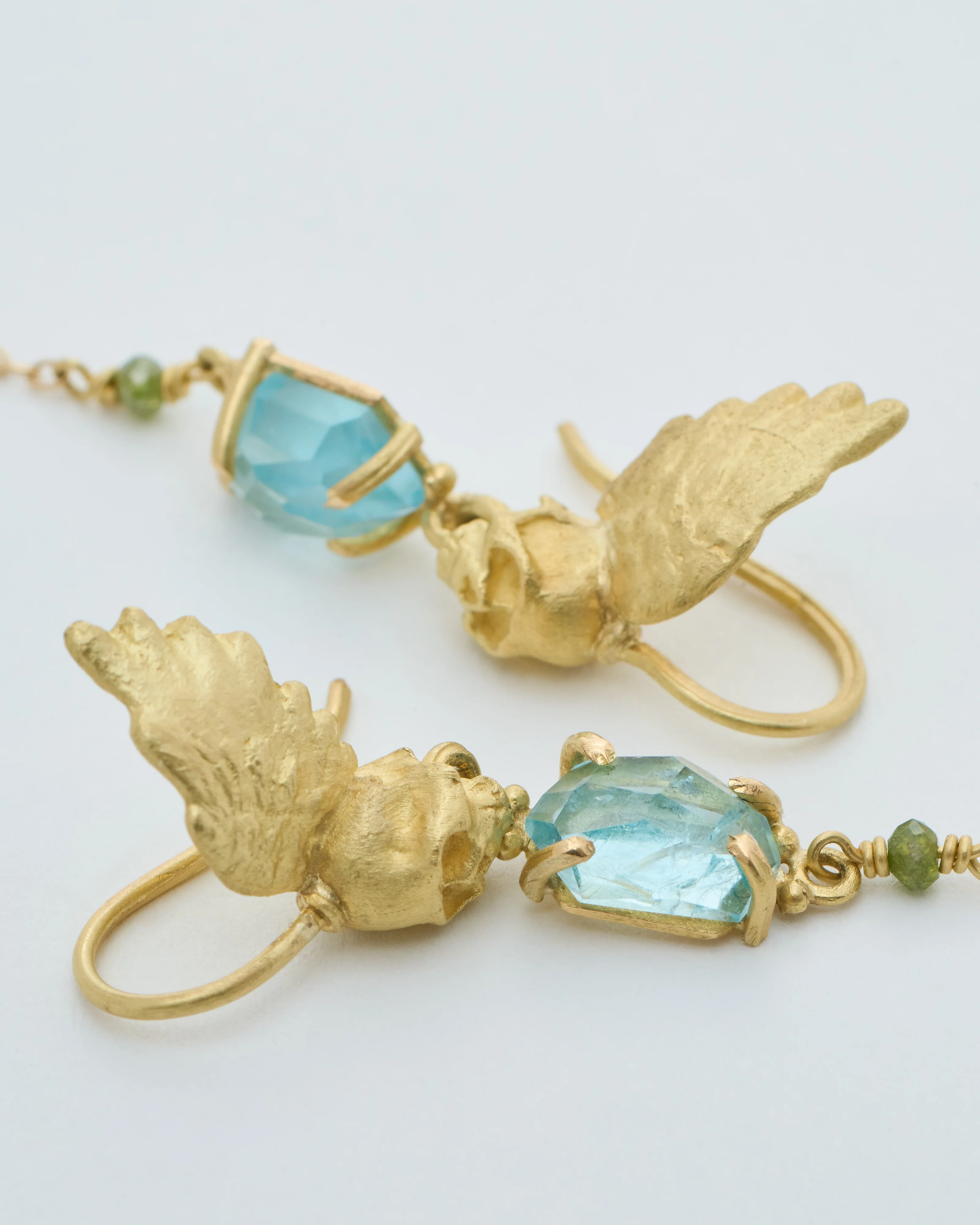 aquamarine skull earrings - Image 8