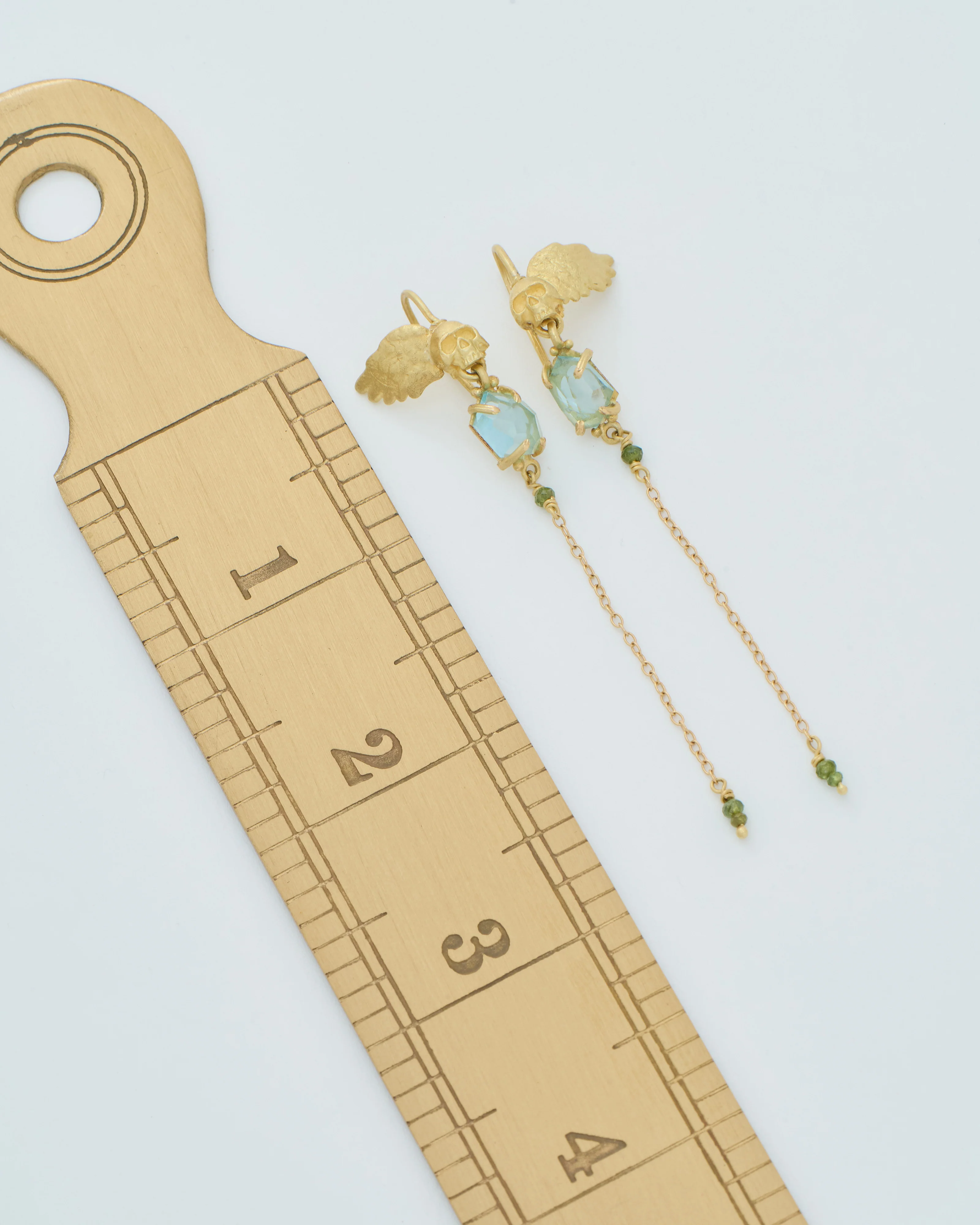 aquamarine skull earrings - Image 9
