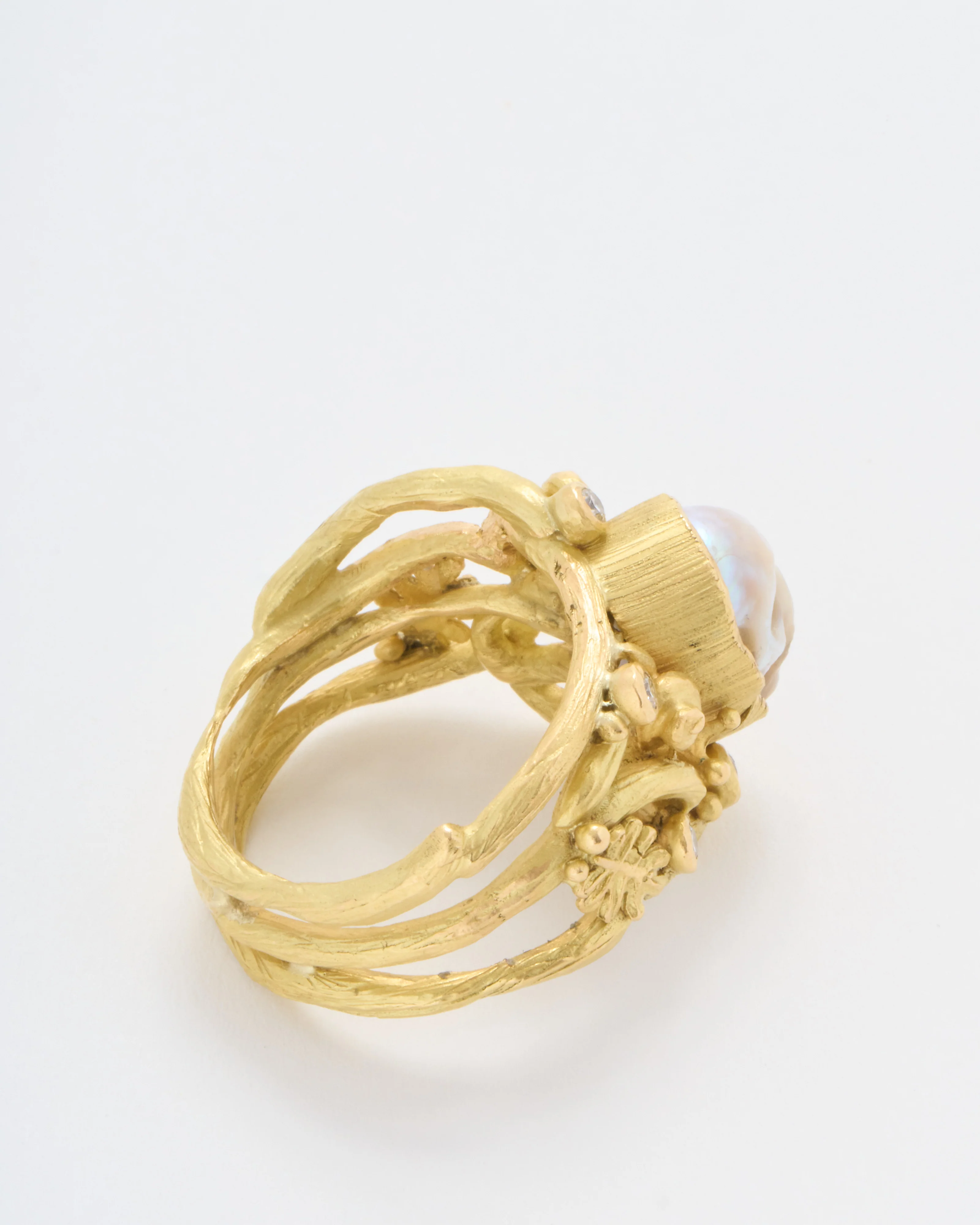 carved pearl fairy skull ring - Image 8
