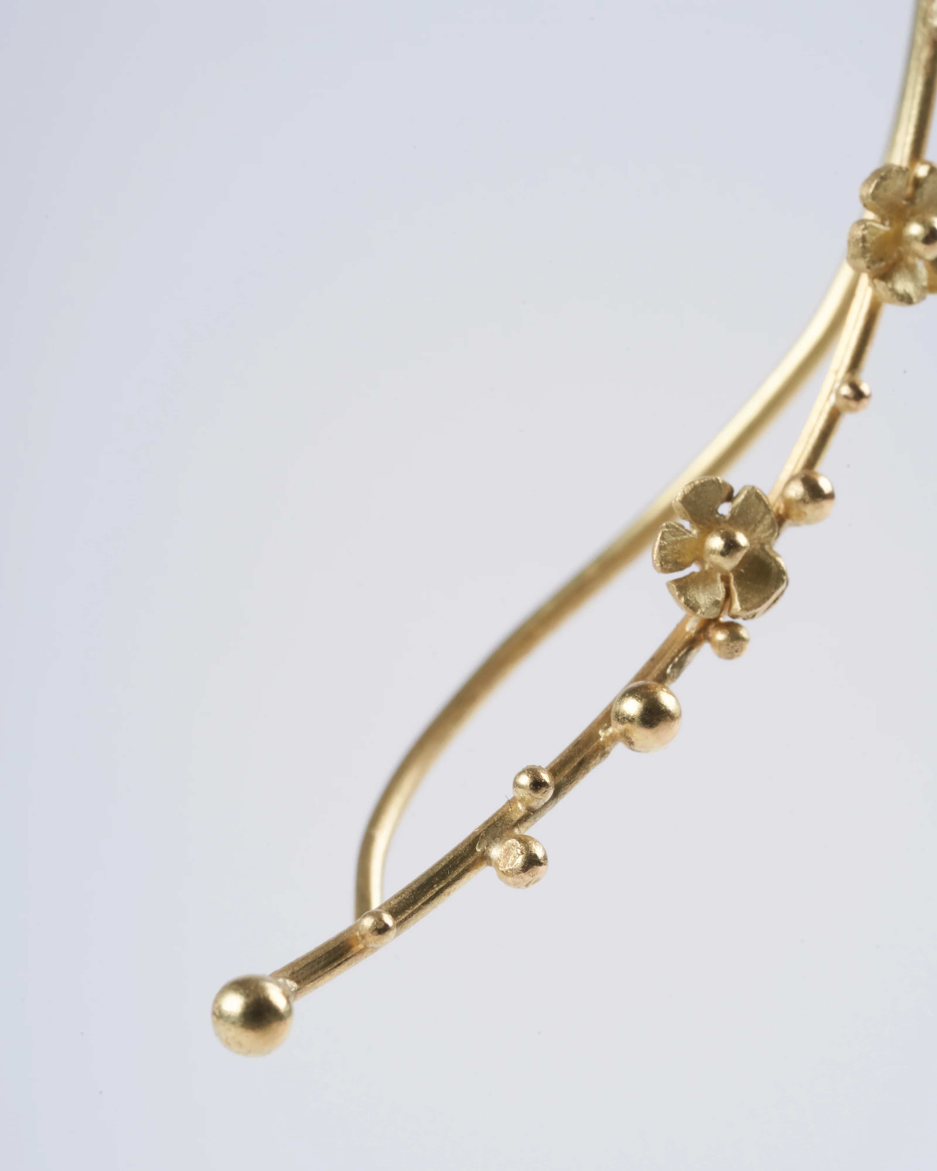one-of-a-kind 18k gold + white diamond ear climbers (pair) - Image 4