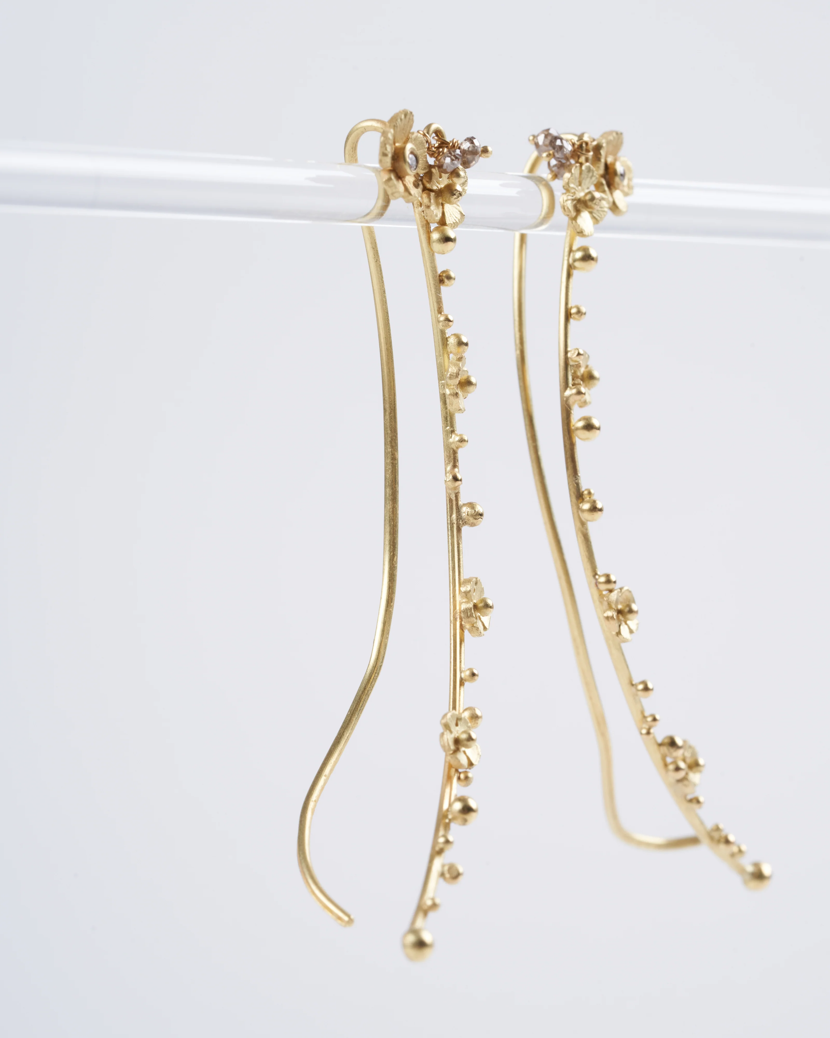 one-of-a-kind 18k gold + white diamond ear climbers (pair) - Image 5