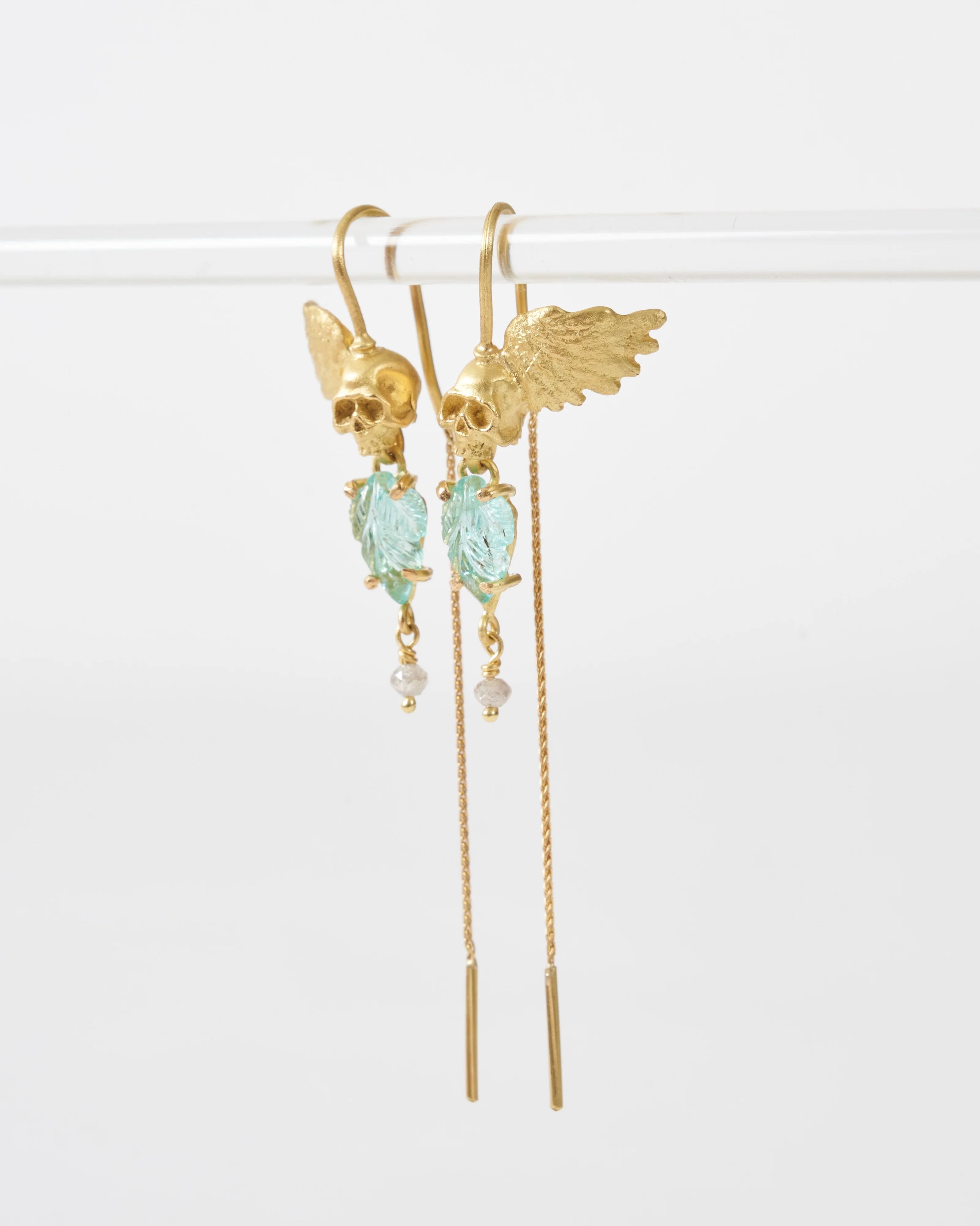emerald skull earrings - Image 2