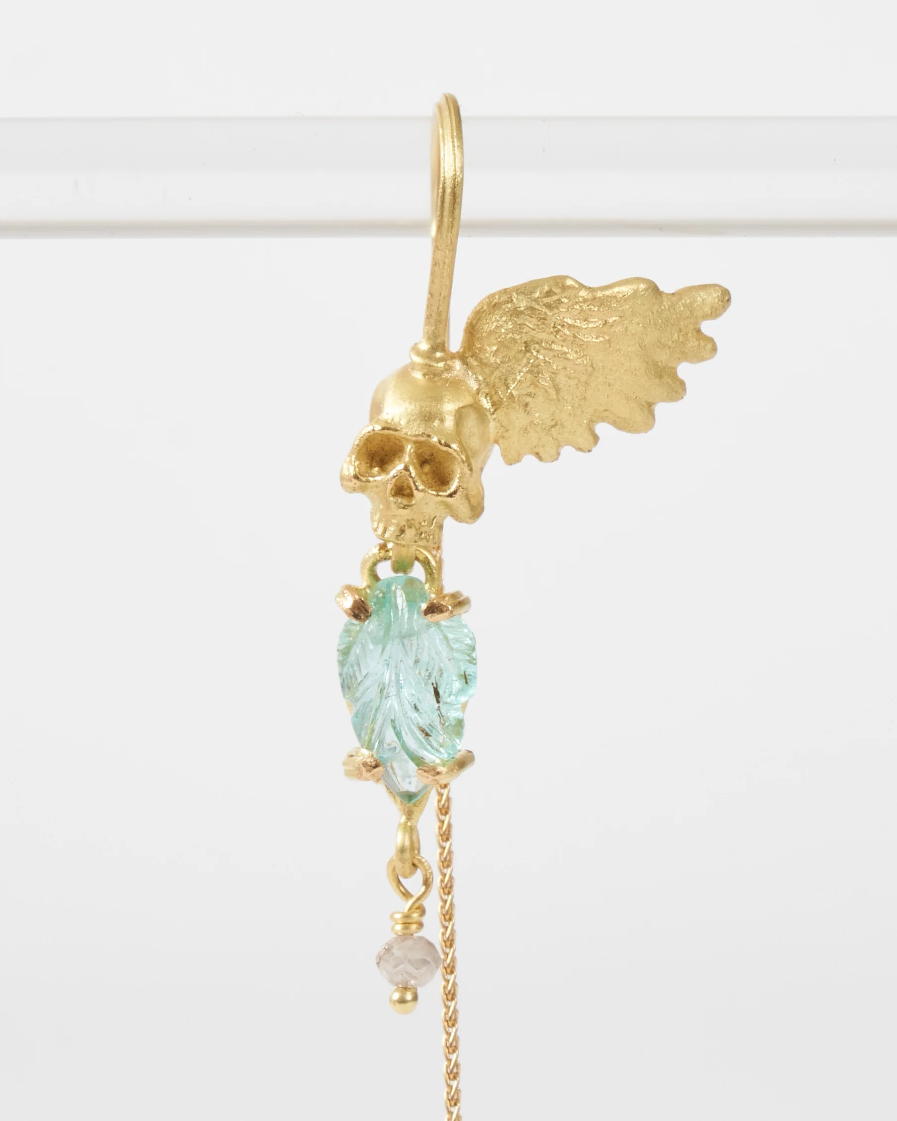 emerald skull earrings - Image 4