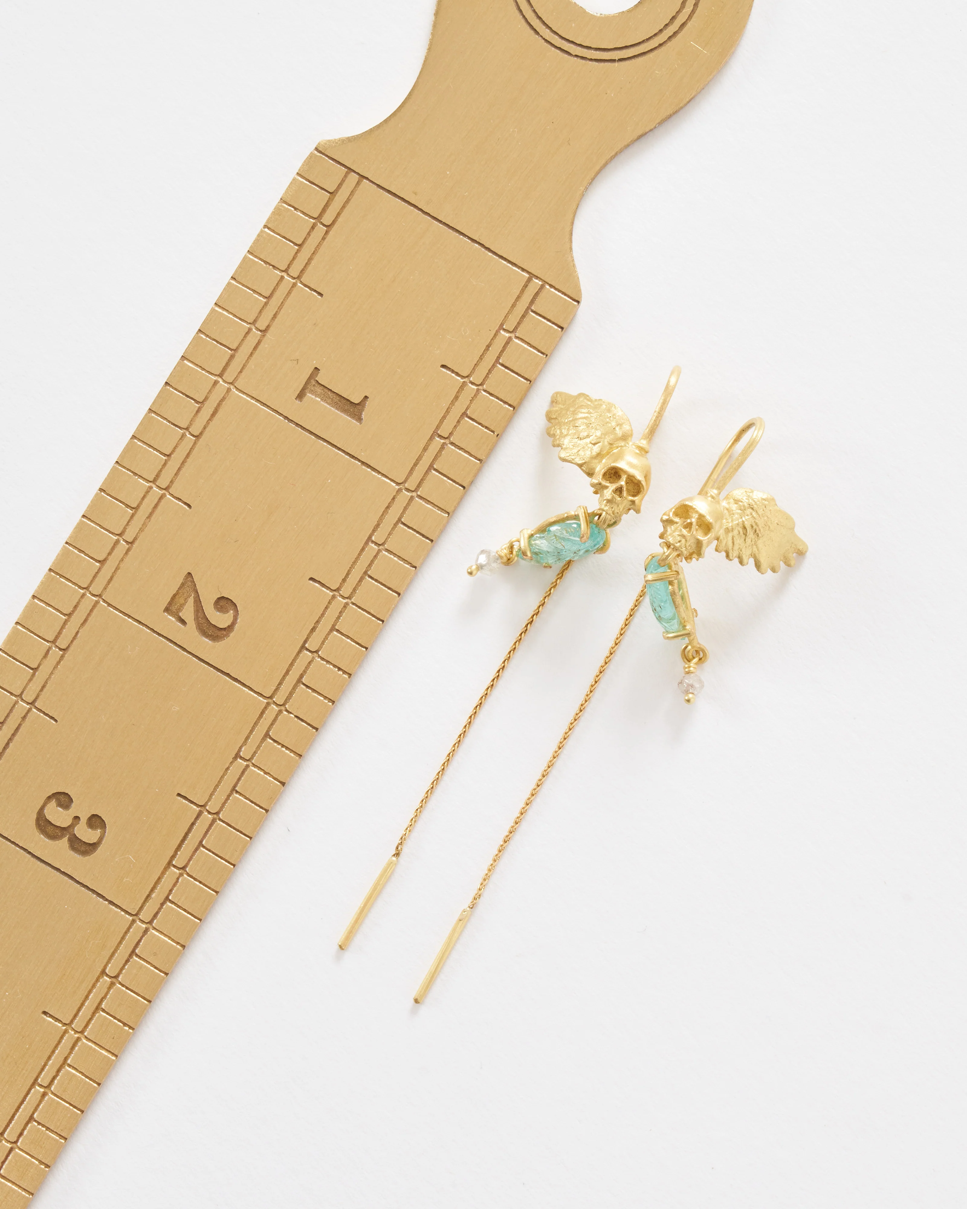 emerald skull earrings - Image 5