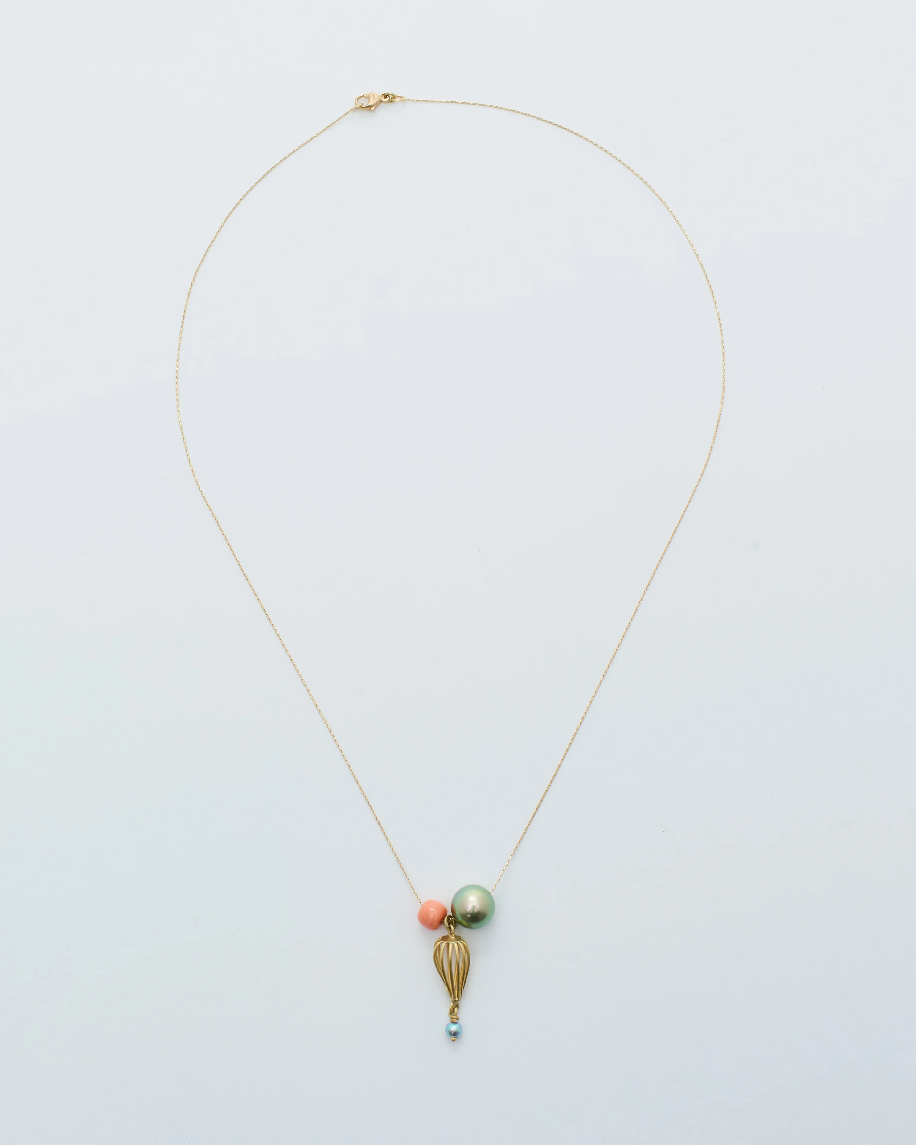 mixed pearl and coral necklace - Image 4