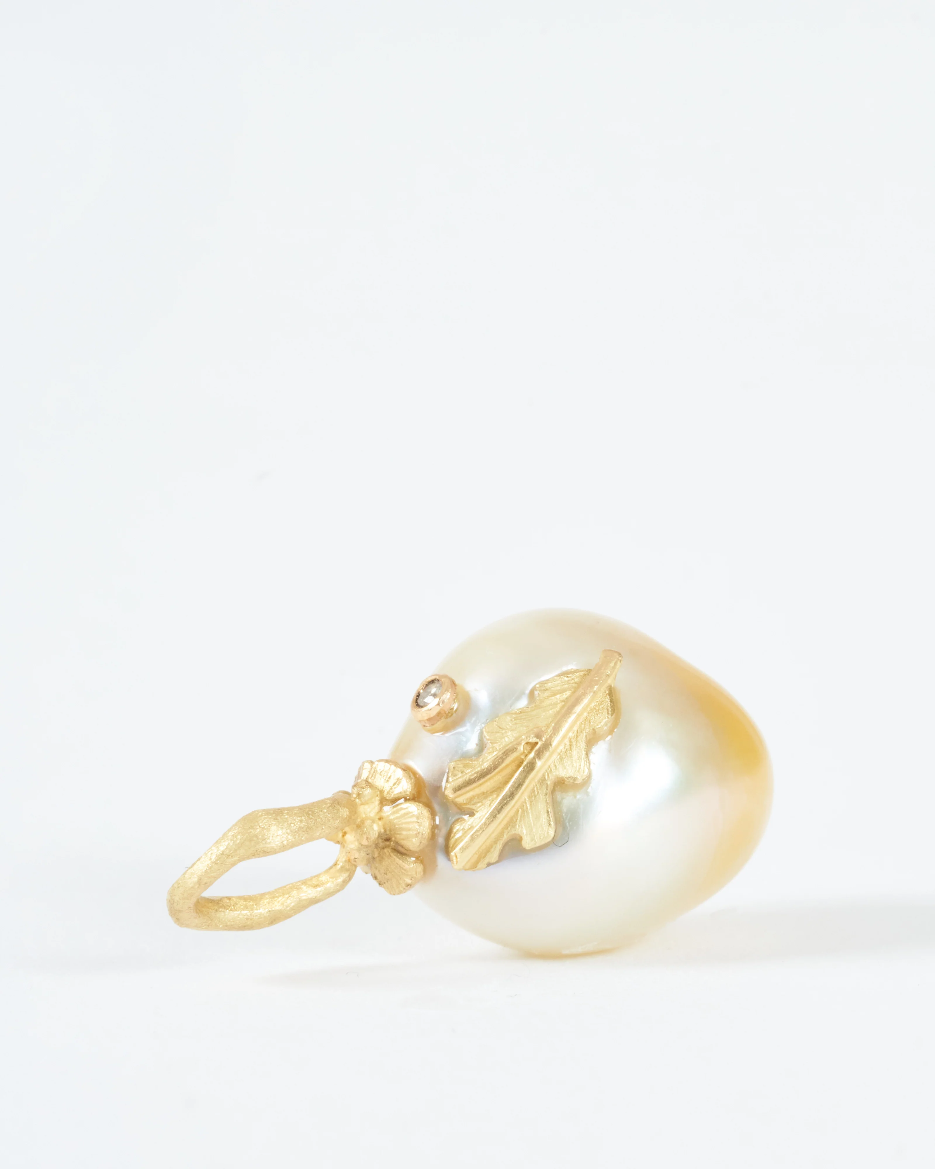 ombre south sea pearl with gold leaf and diamond - Image 2