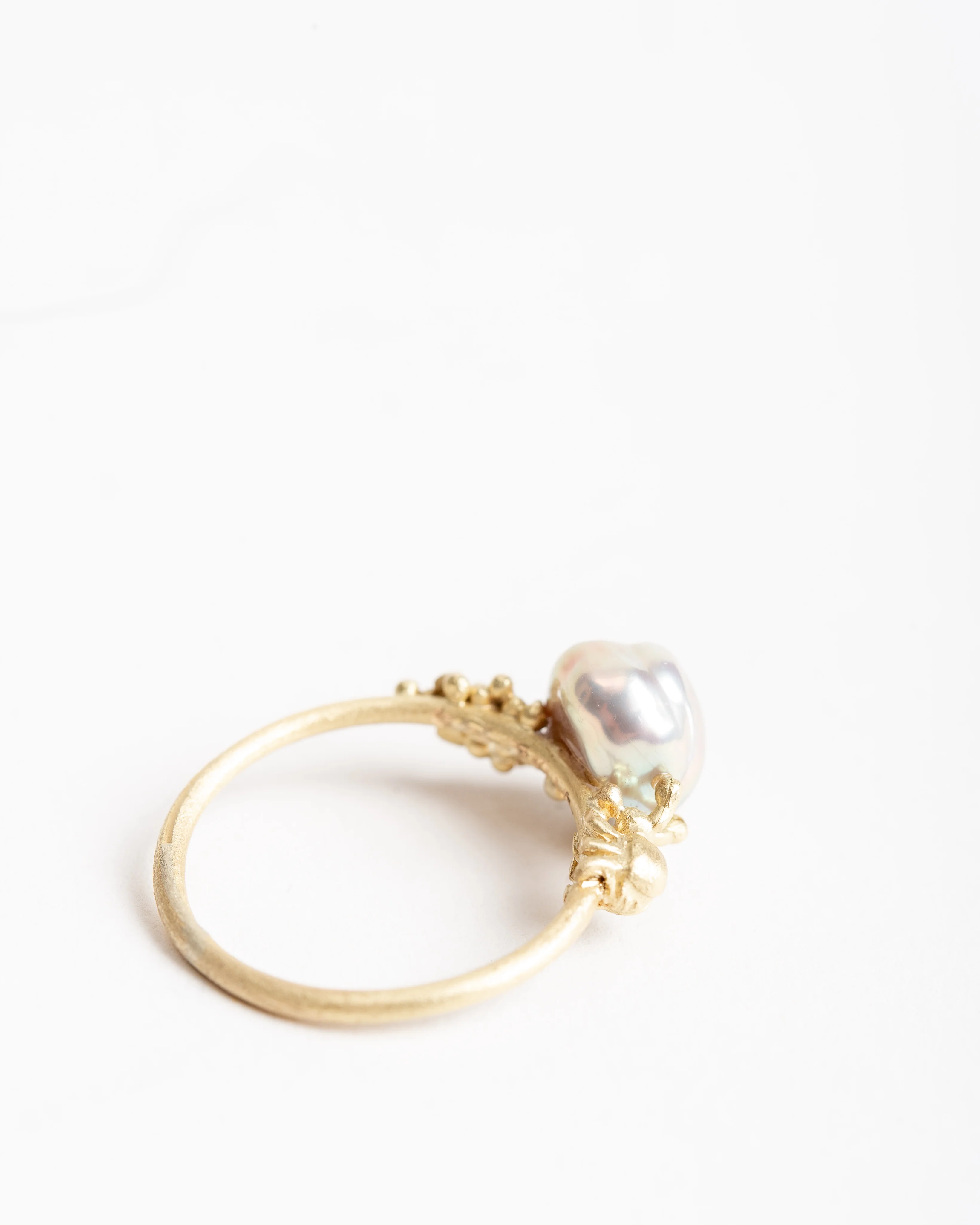 pearl ring with snail and diamond - Image 4