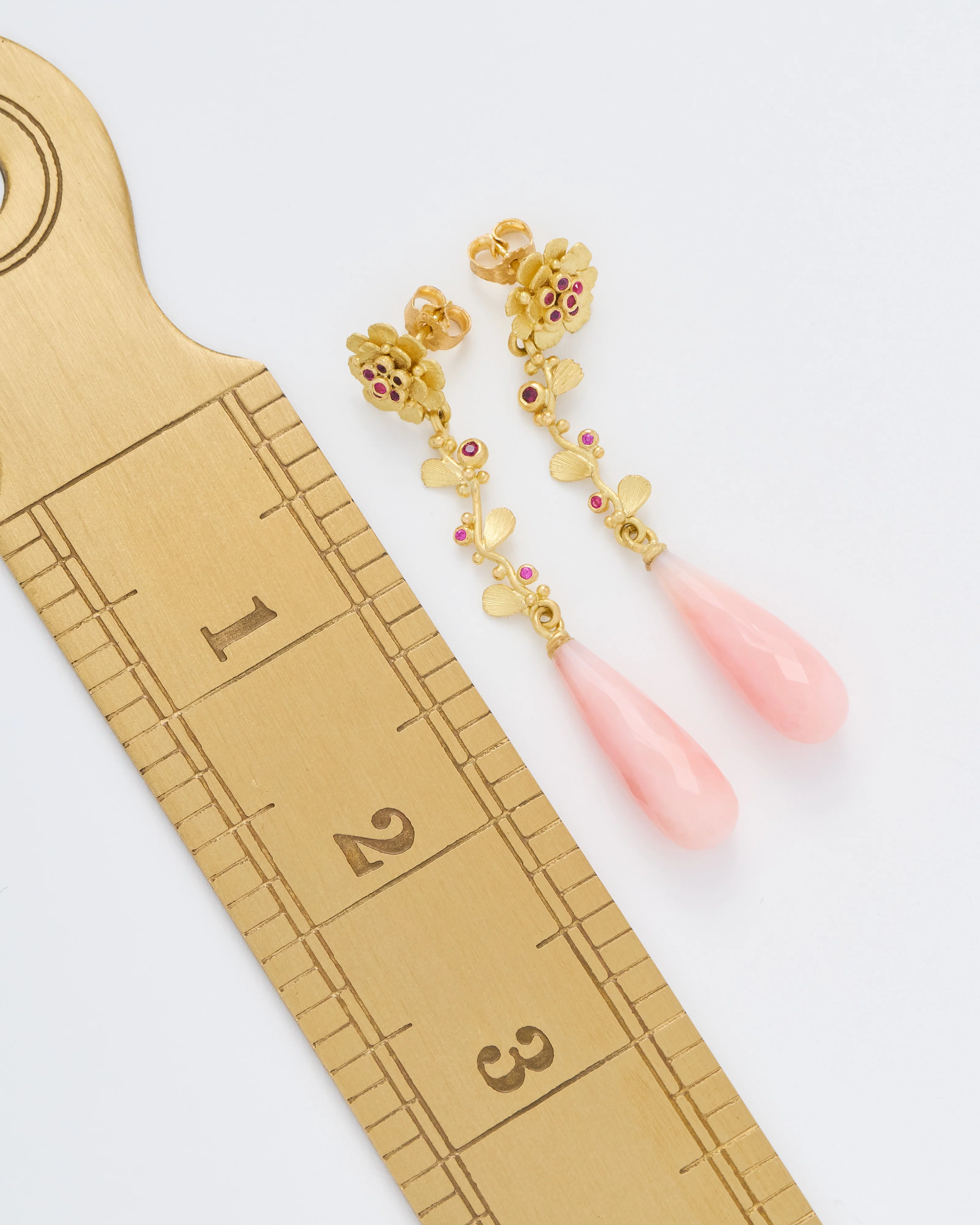 pink opal and ruby earrings - Image 6