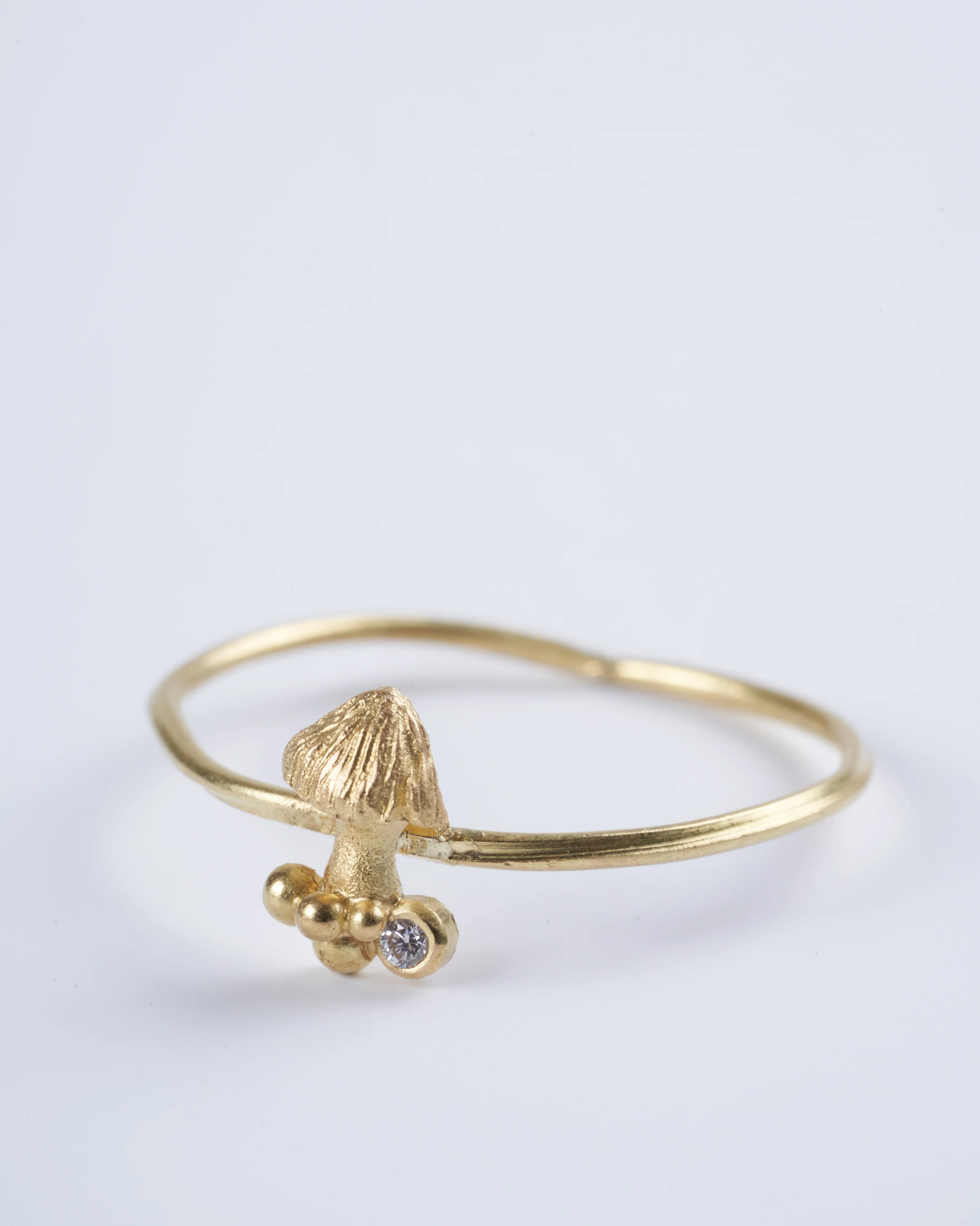 mushroom and diamond ring - gold - Image 3