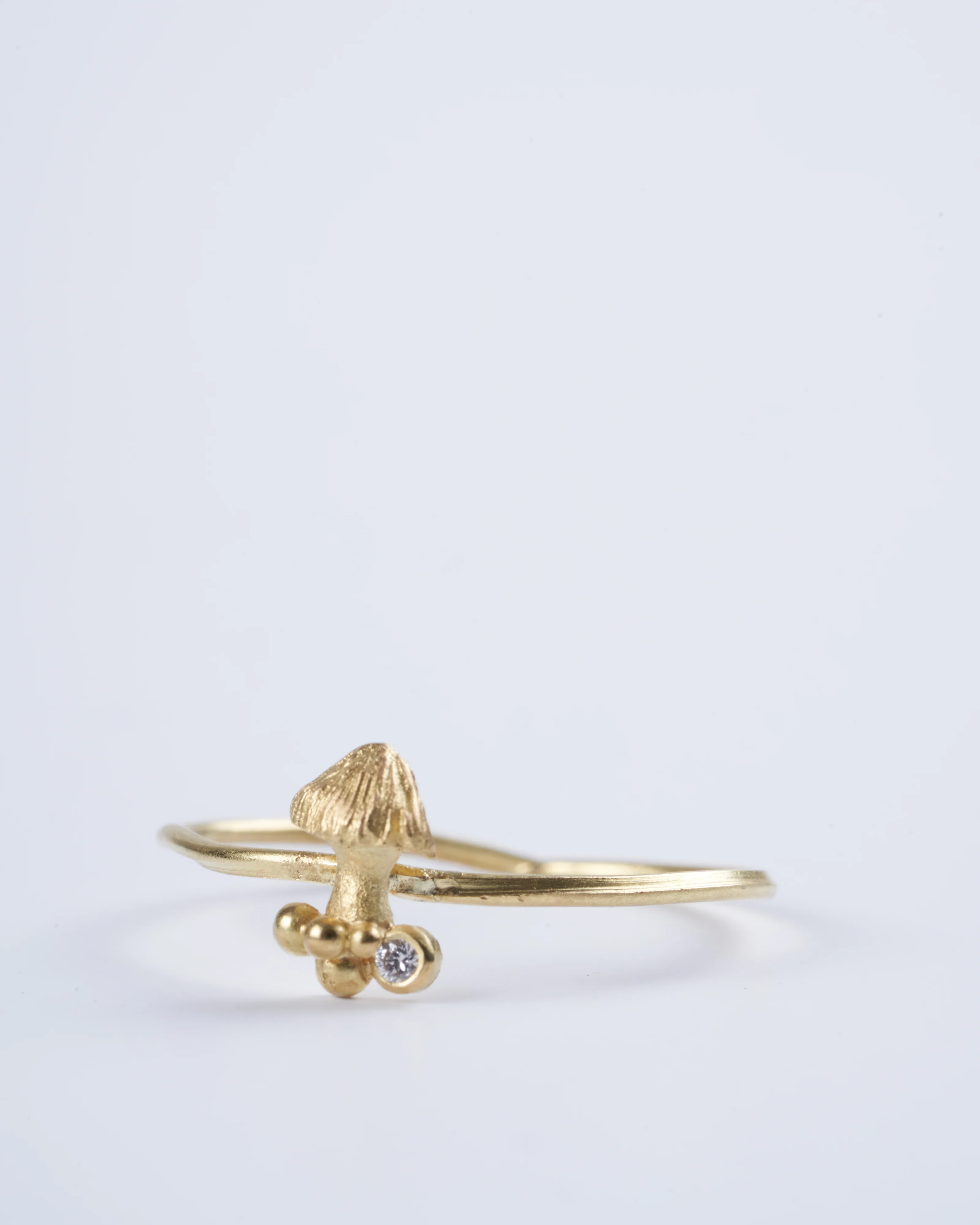 mushroom and diamond ring - gold - Image 4
