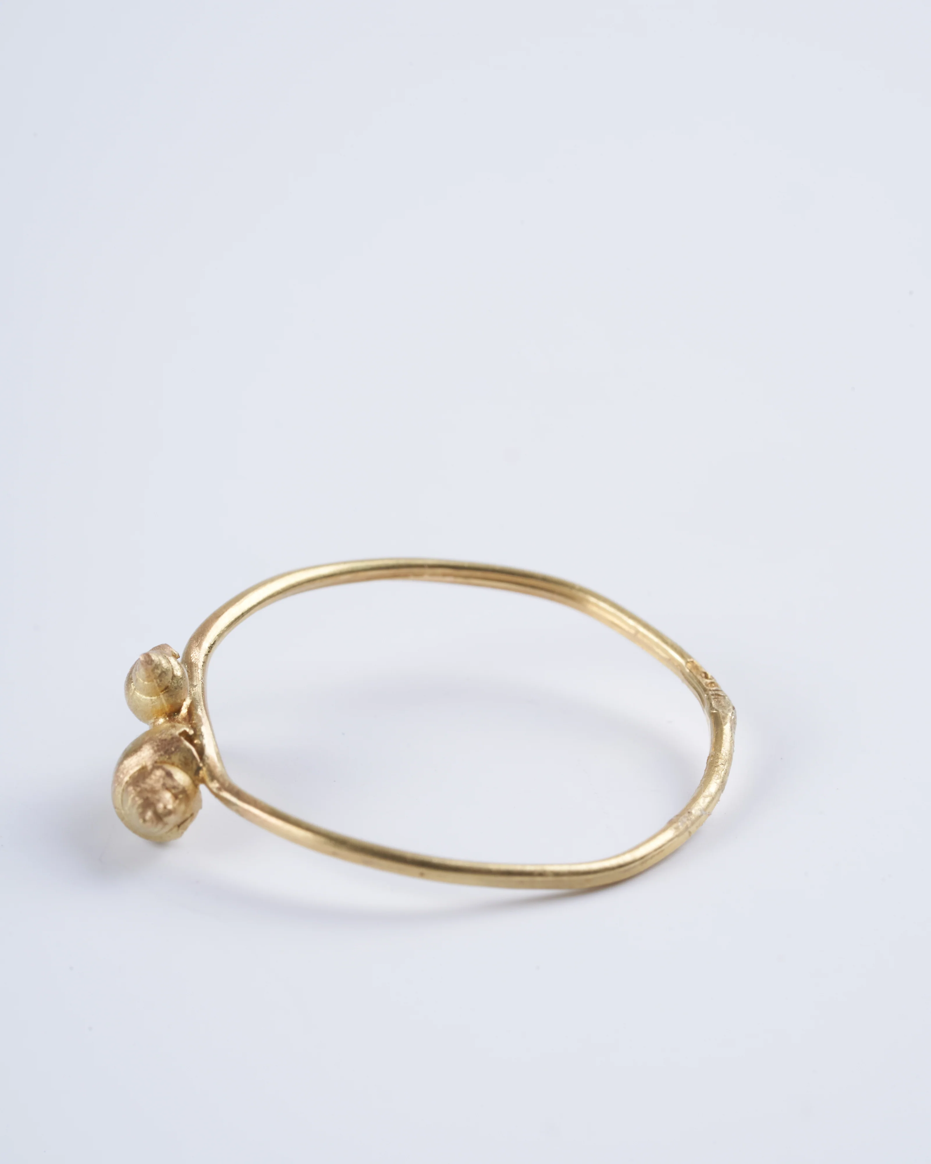 two shells with diamond - gold - Image 2