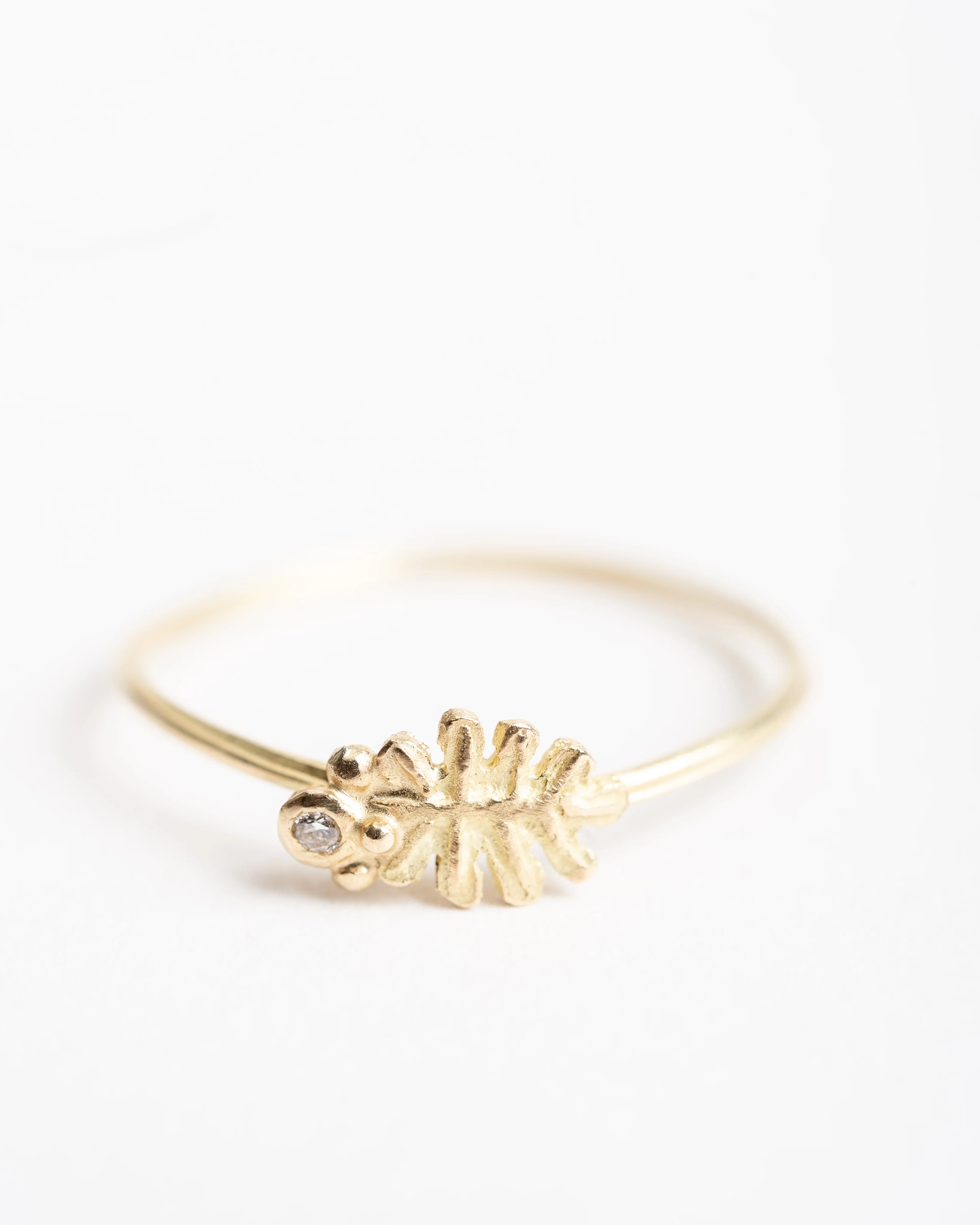 leaf ring with diamond - Image 4