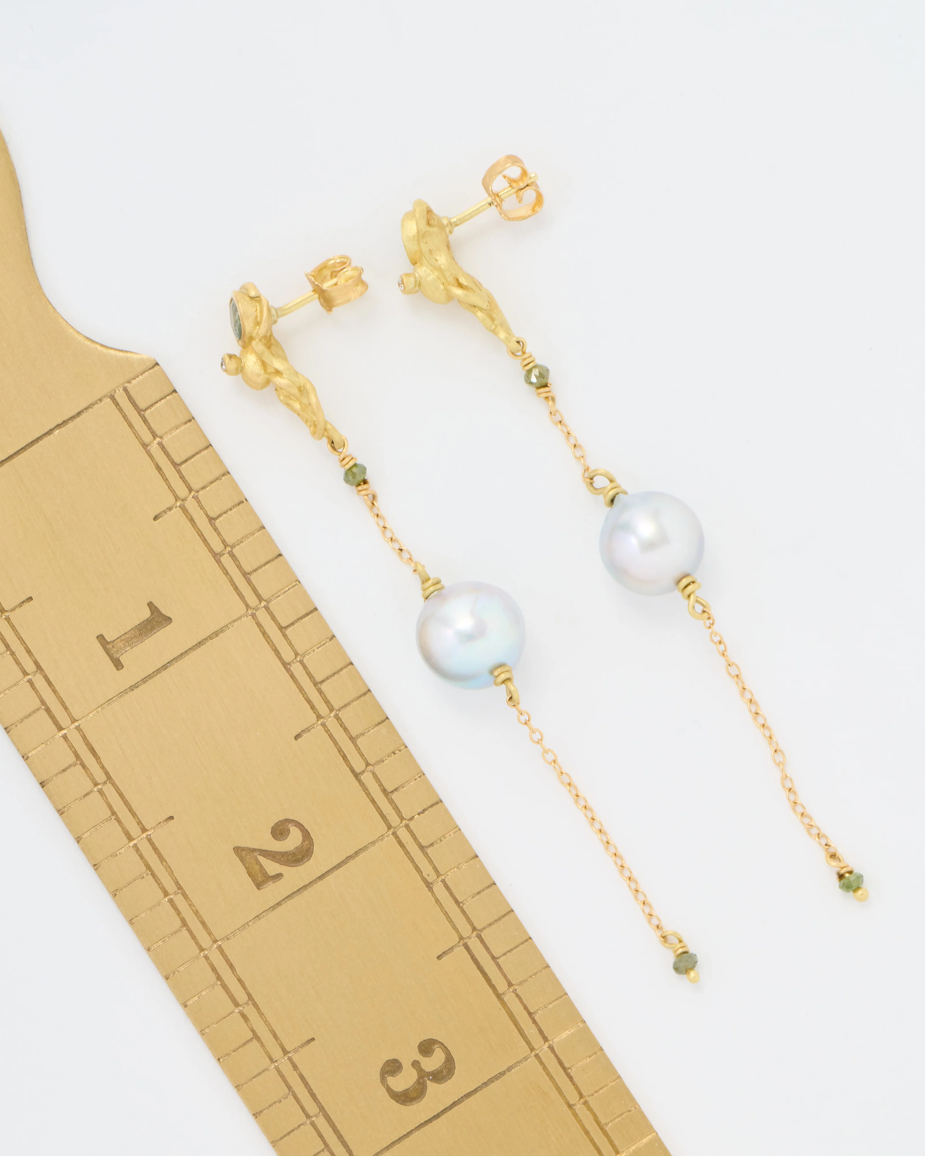 sapphire and pearl octopus drop earrings - Image 5