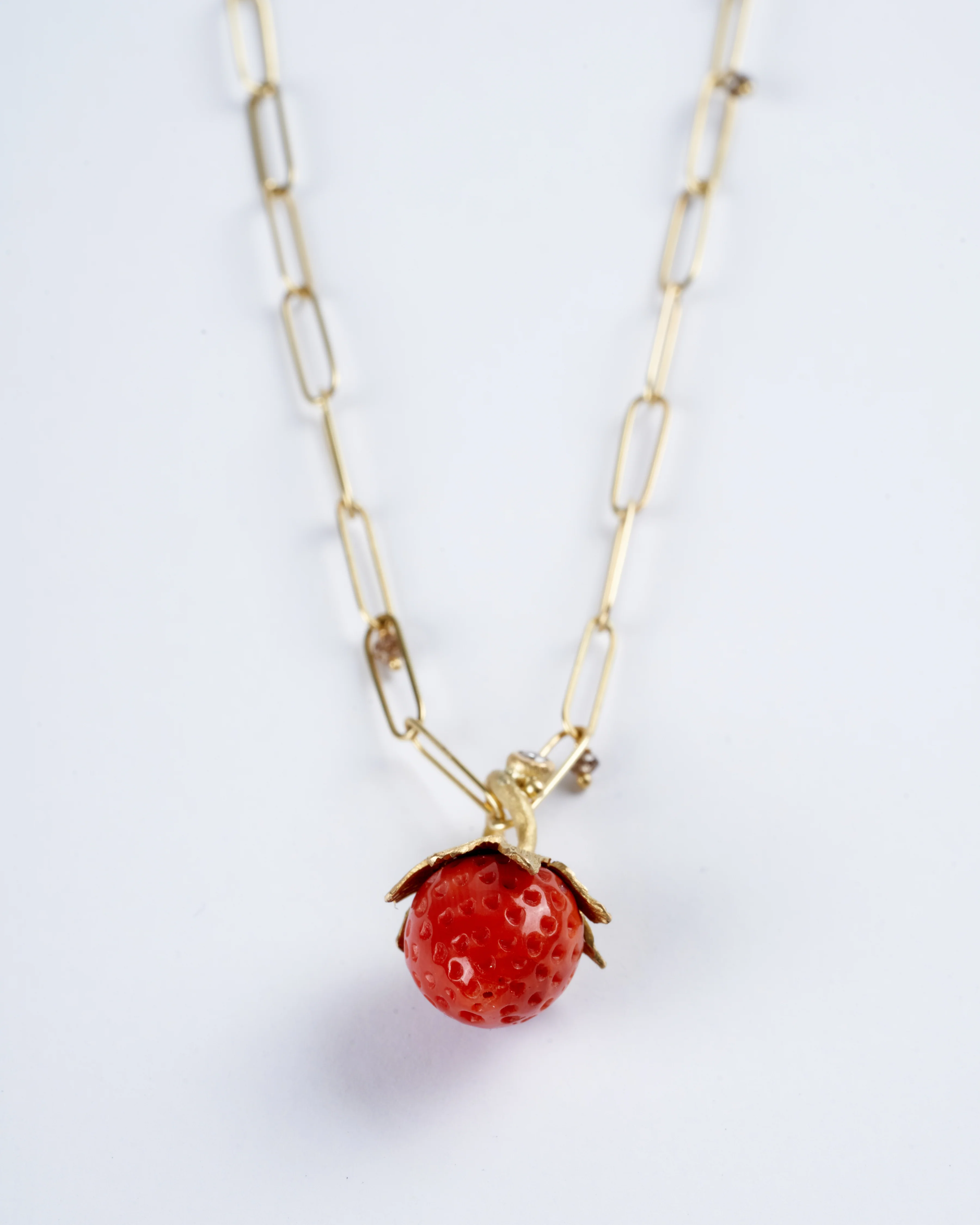 strawberry pendant - coral - Image 2