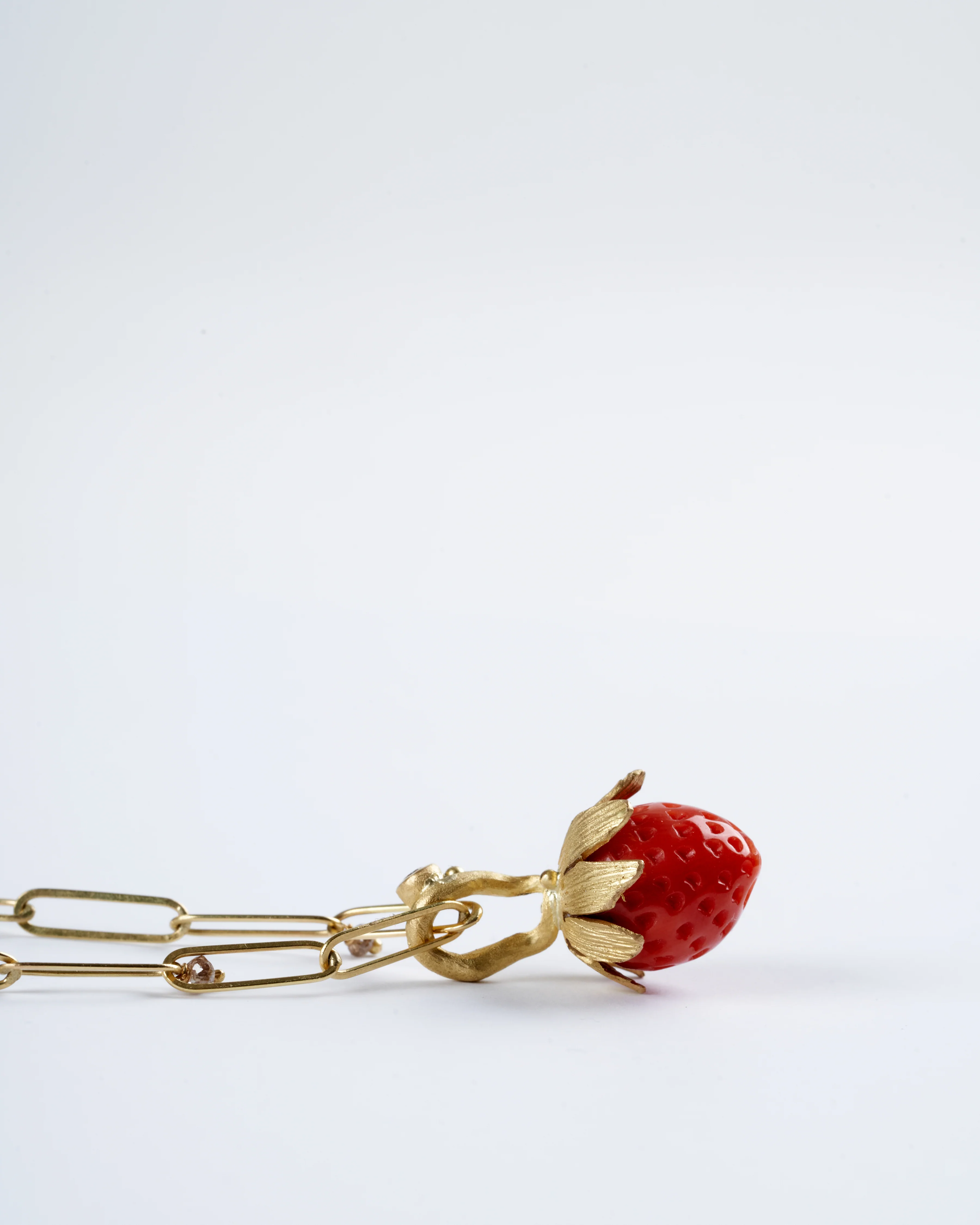 strawberry pendant - coral - Image 4
