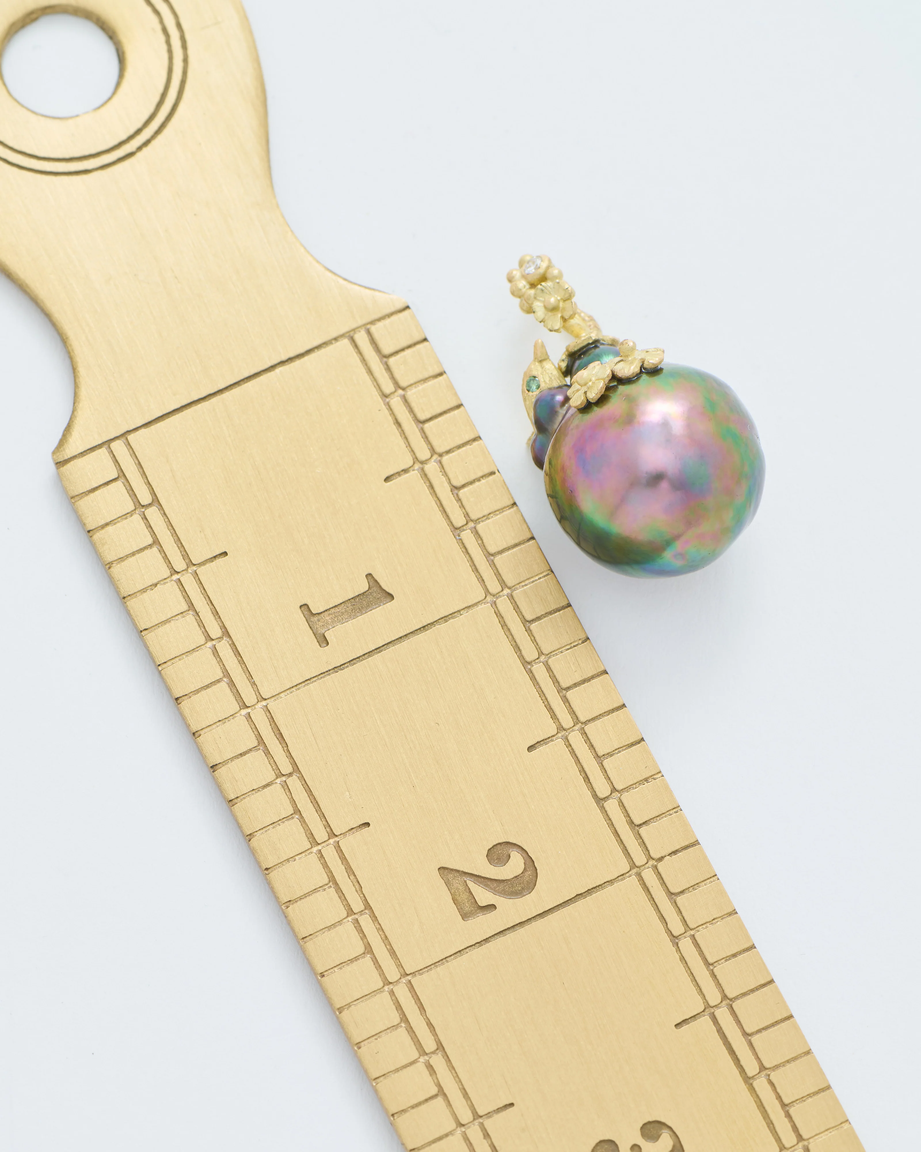 tahitian pearl pendant with bird and flowers - Image 10