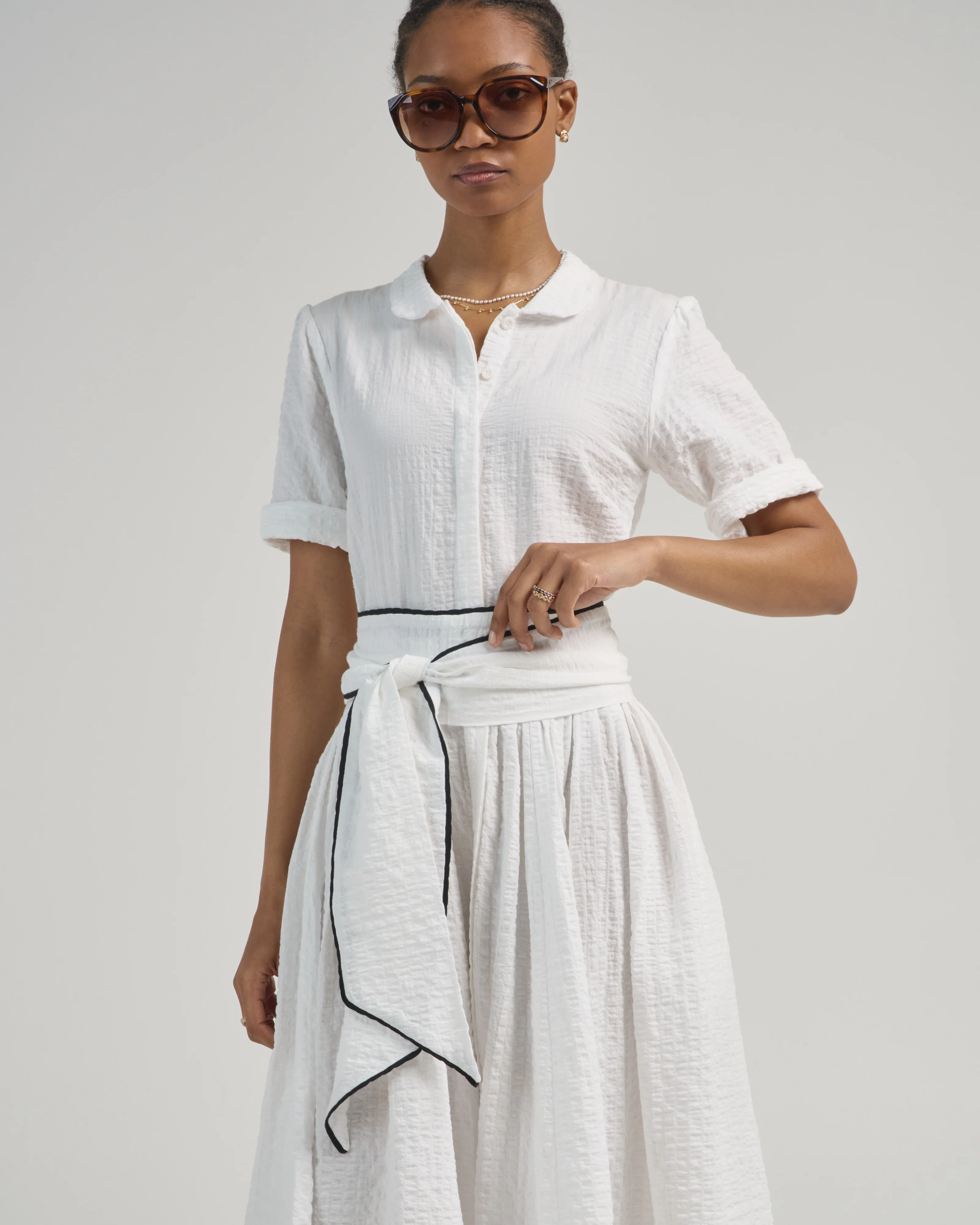 short sleeve cotton bubble dress - Image 2