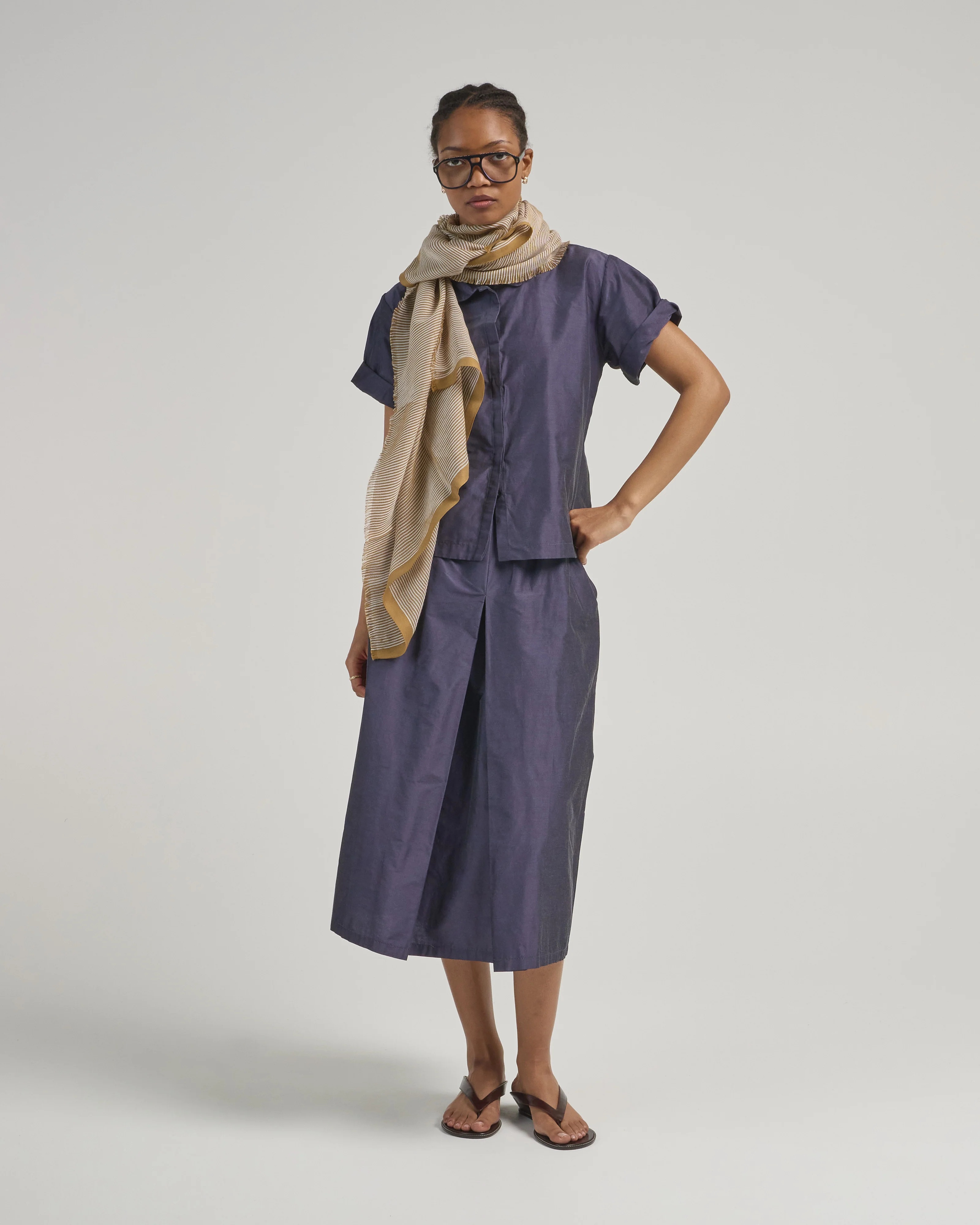 short sleeve taffeta blouse - Image 2