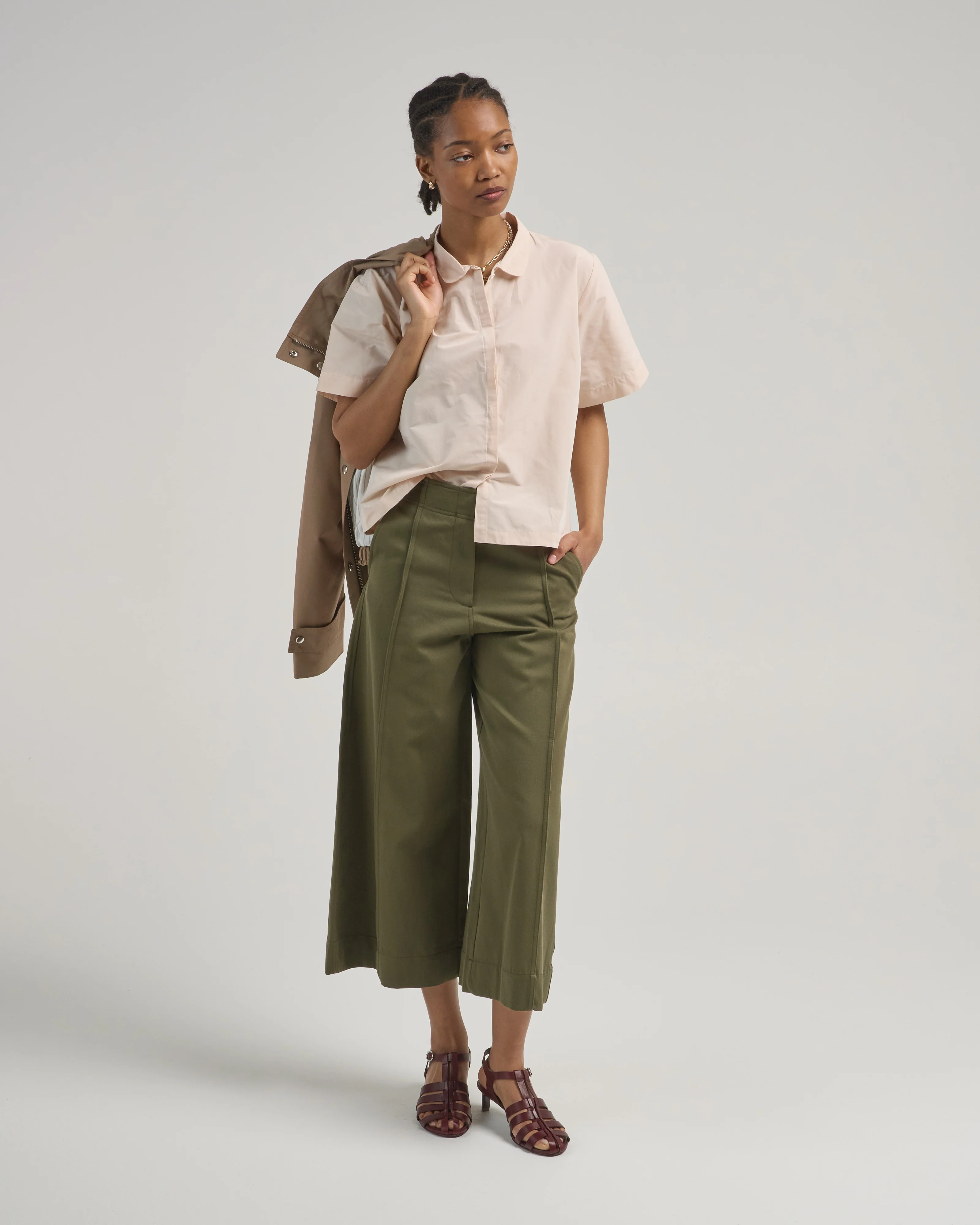 short sleeve taffeta blouse - Image 2