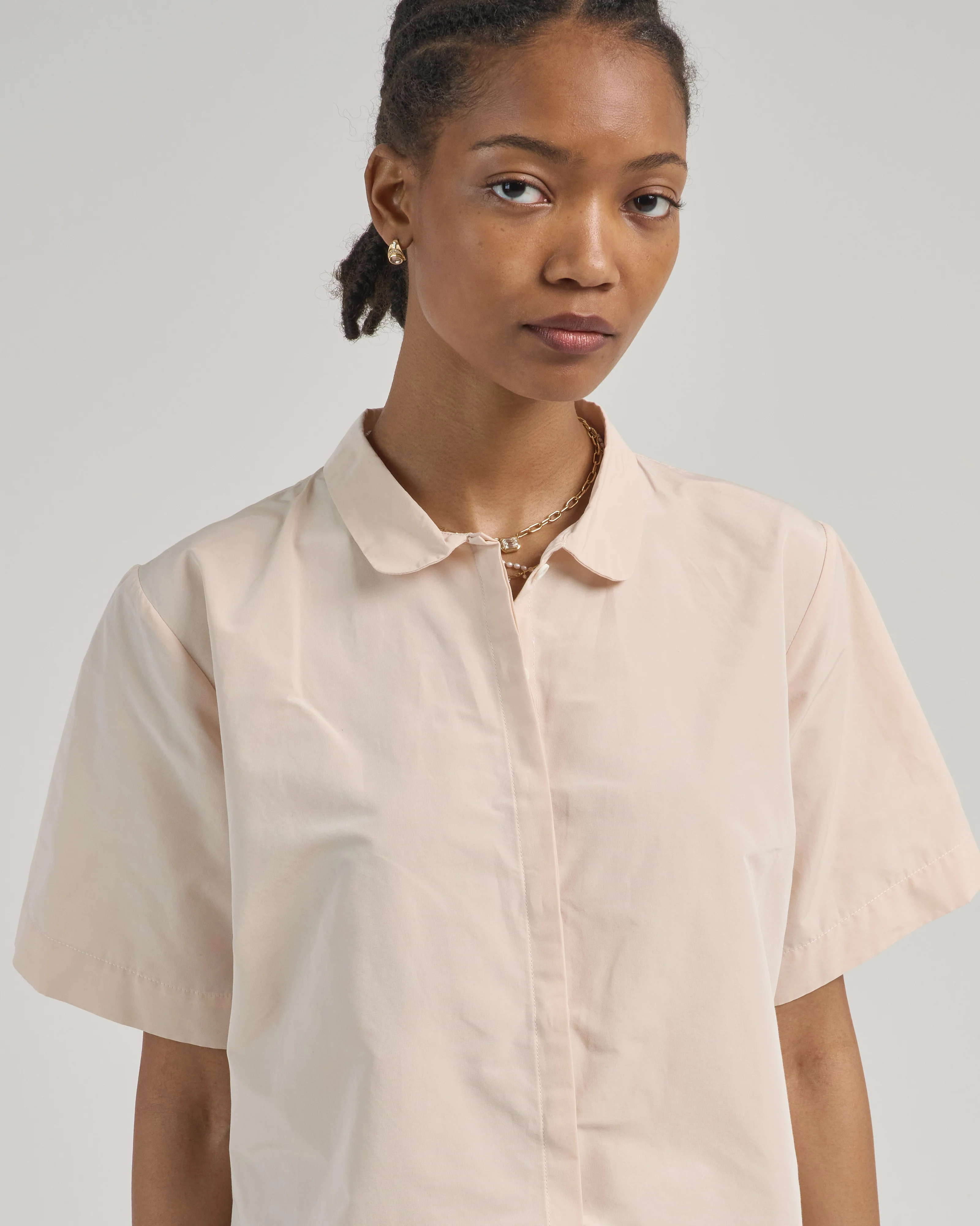 short sleeve taffeta blouse - Image 5
