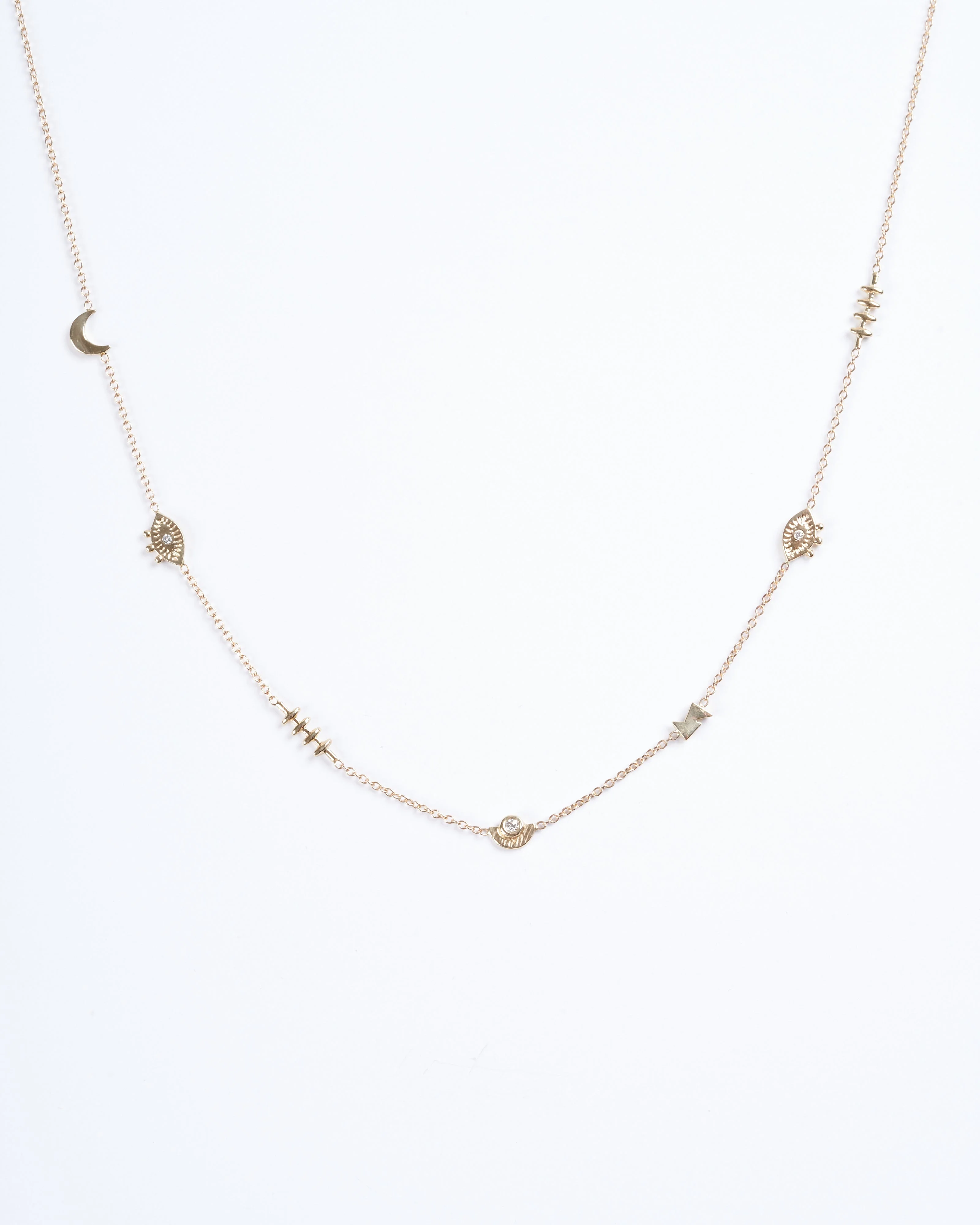 gale moon eye charm necklace