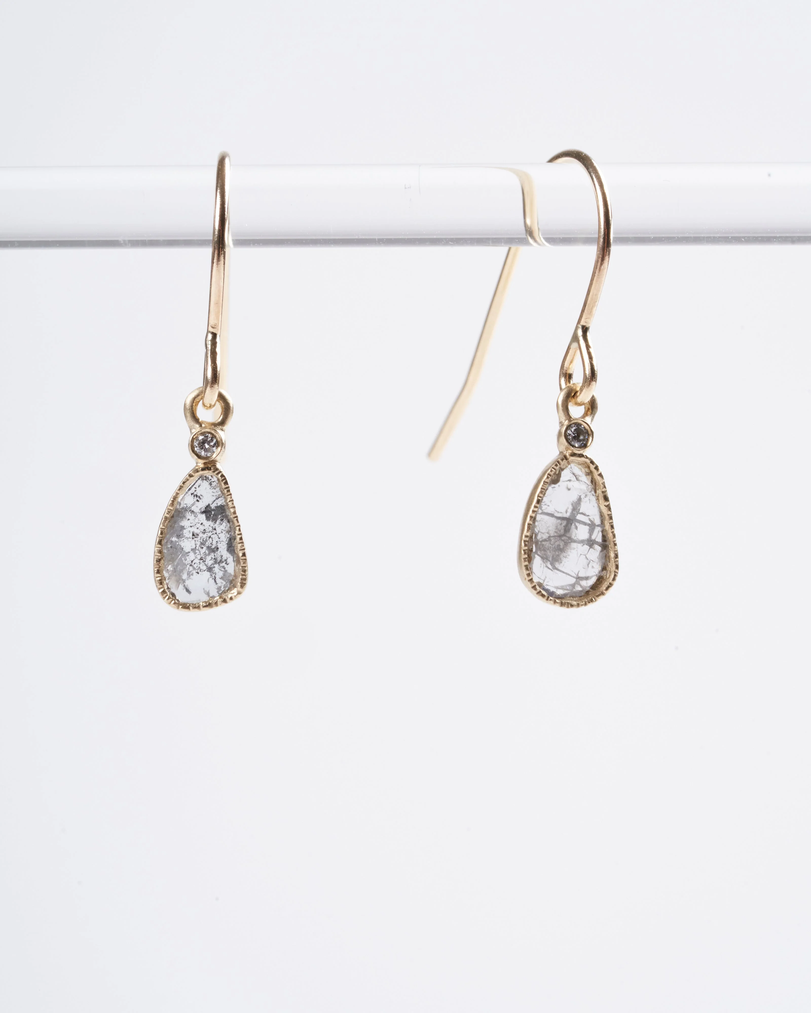 ofk diamond slice earrings - gold