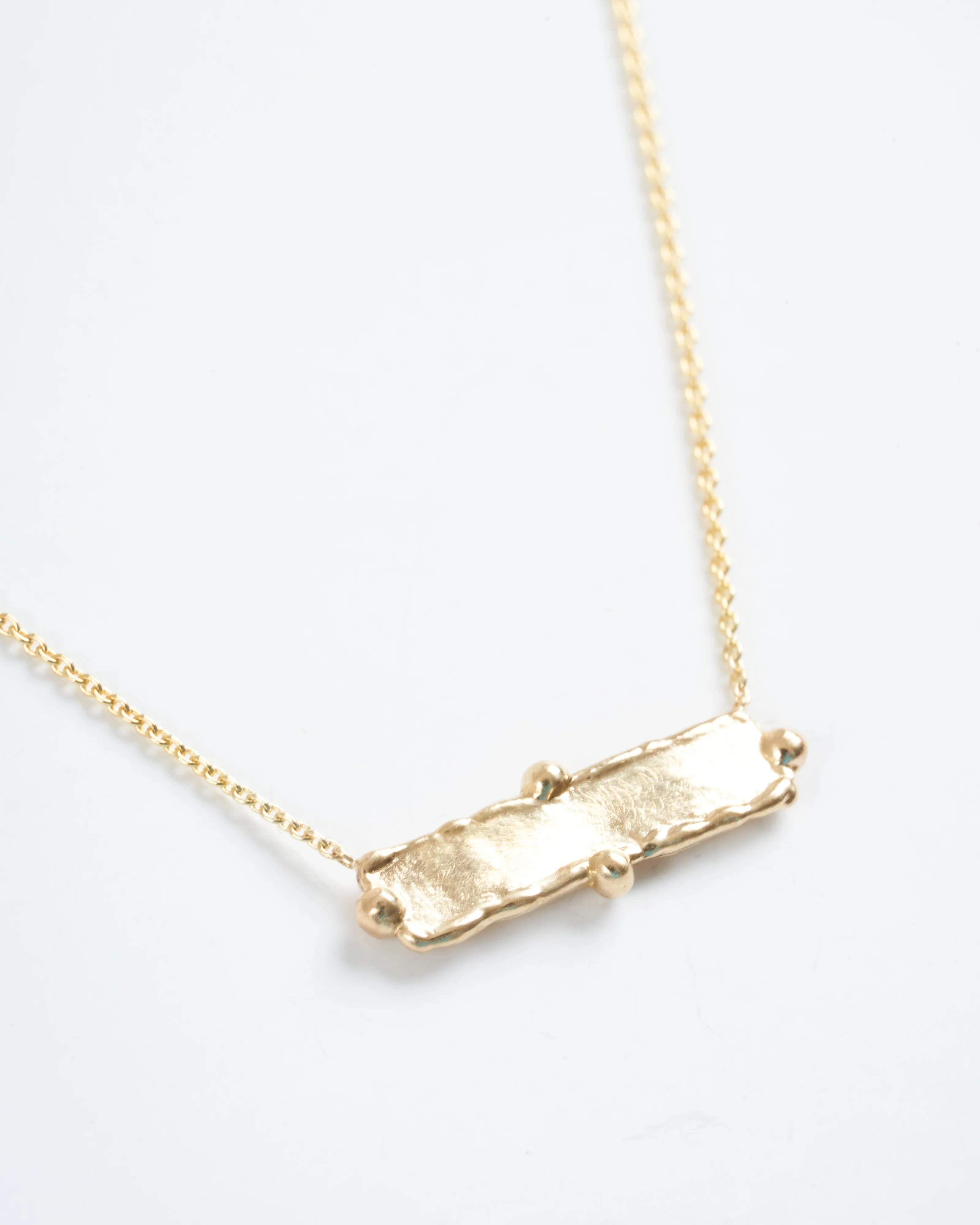 rectangle/dot single necklace - gold - Image 2