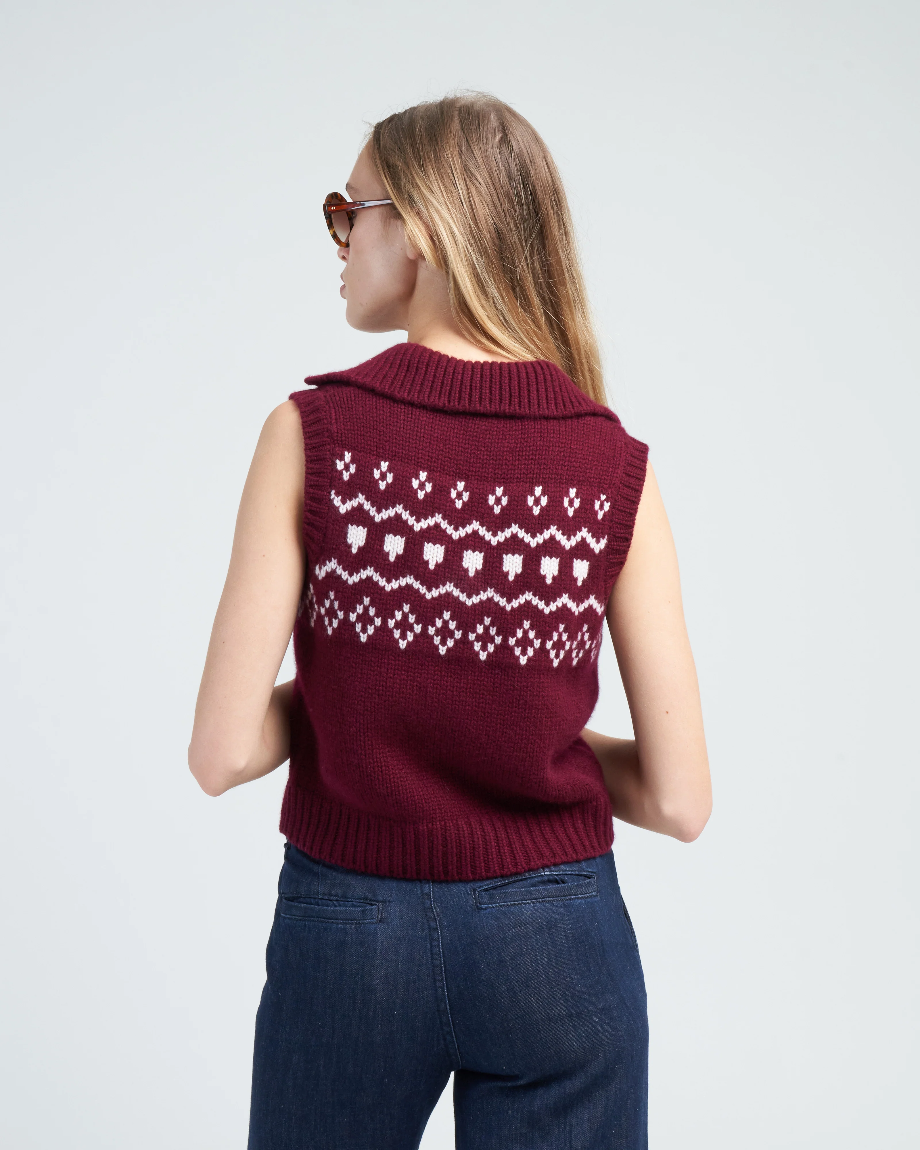 remington vest - cherry/cream jacquard - Image 4
