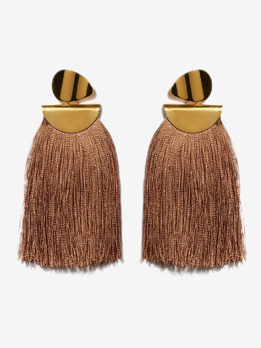 crater earrings - camel - Image 2