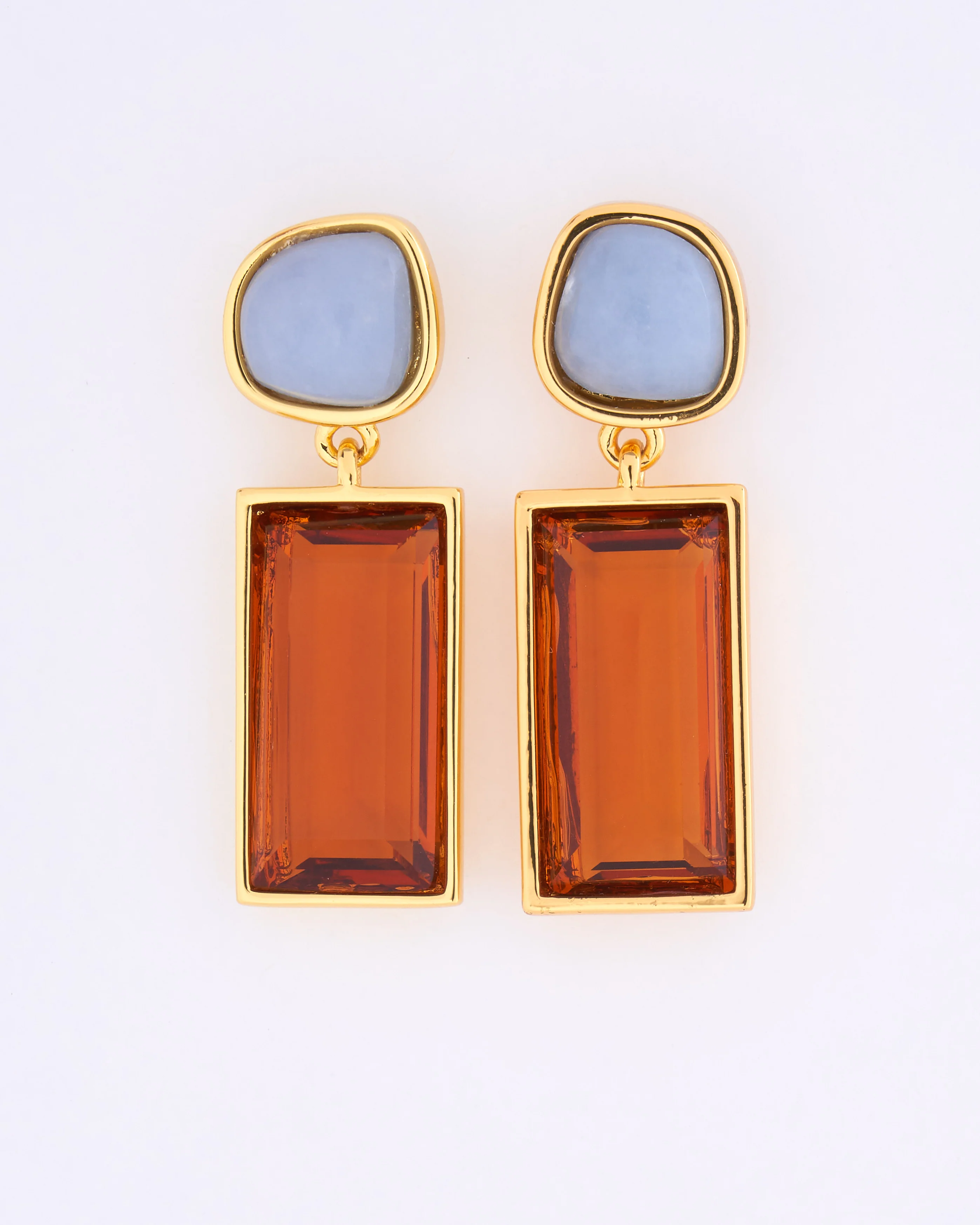crystal column earrings in island