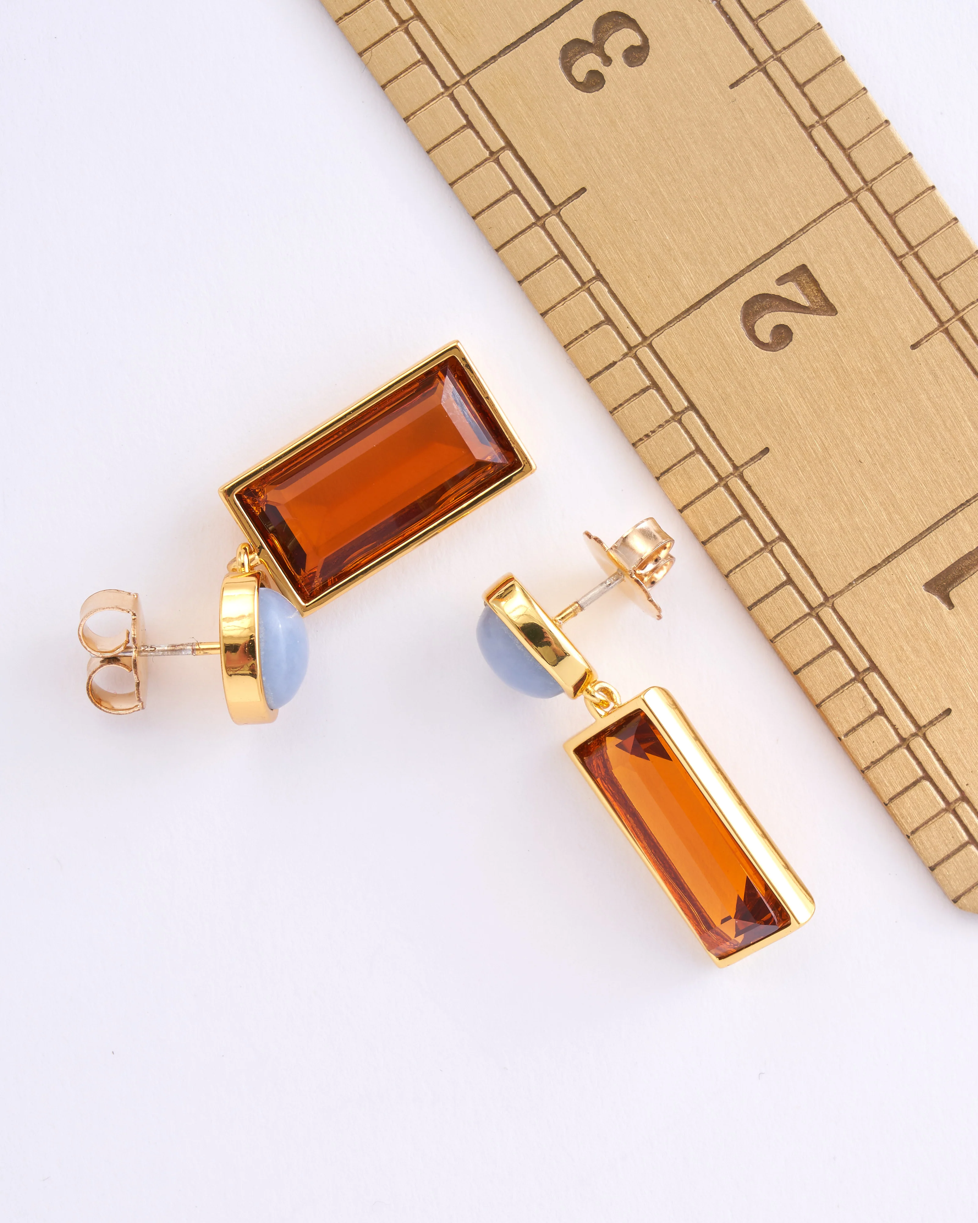 crystal column earrings in island - Image 3
