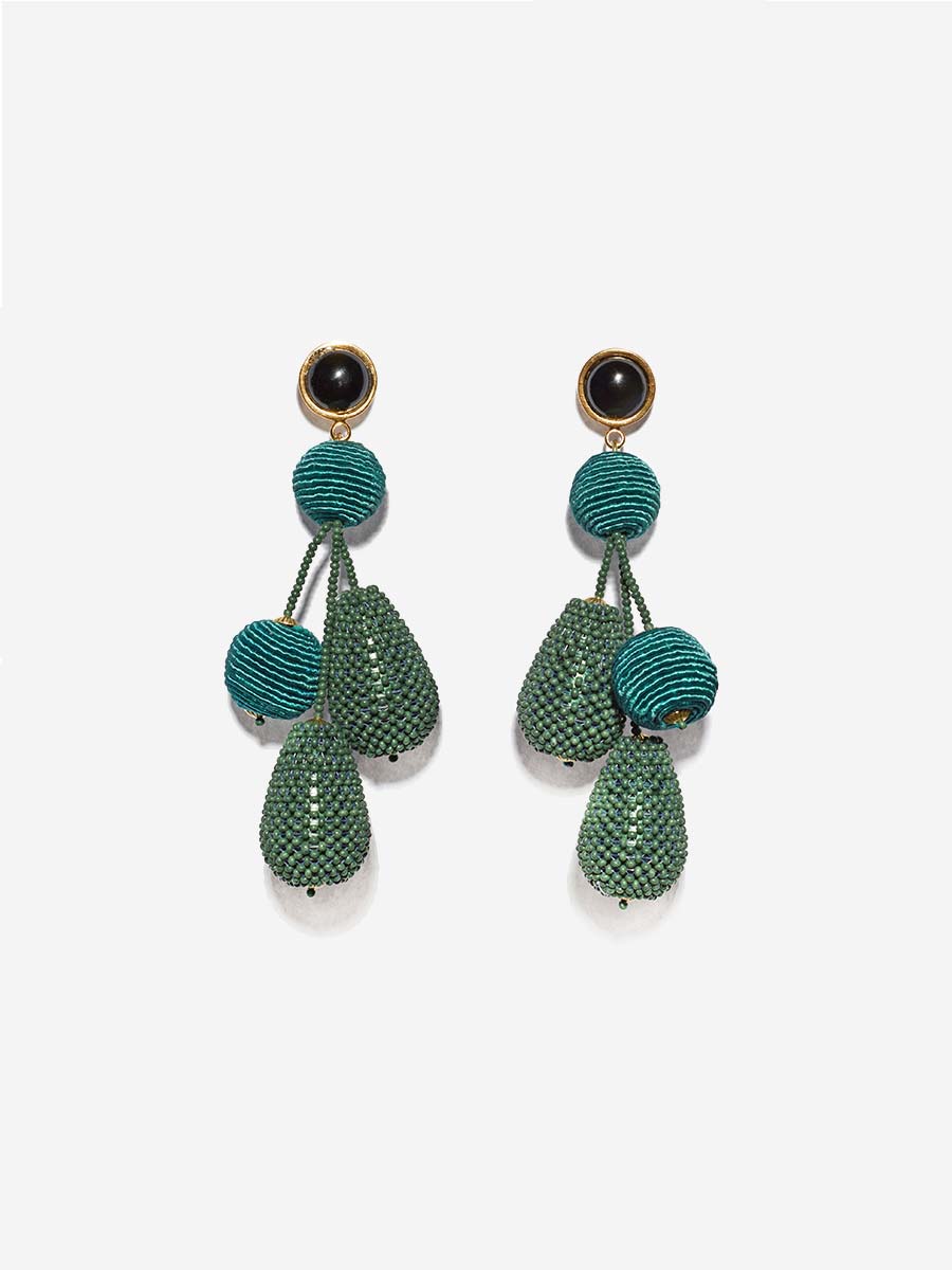 meteor earrings - blue green