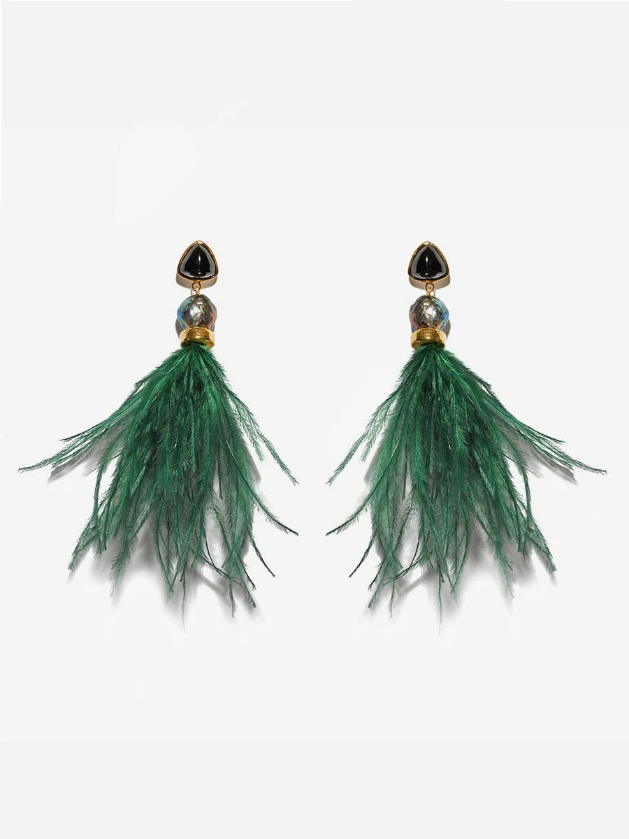 parker earrings - dark green - Image 2