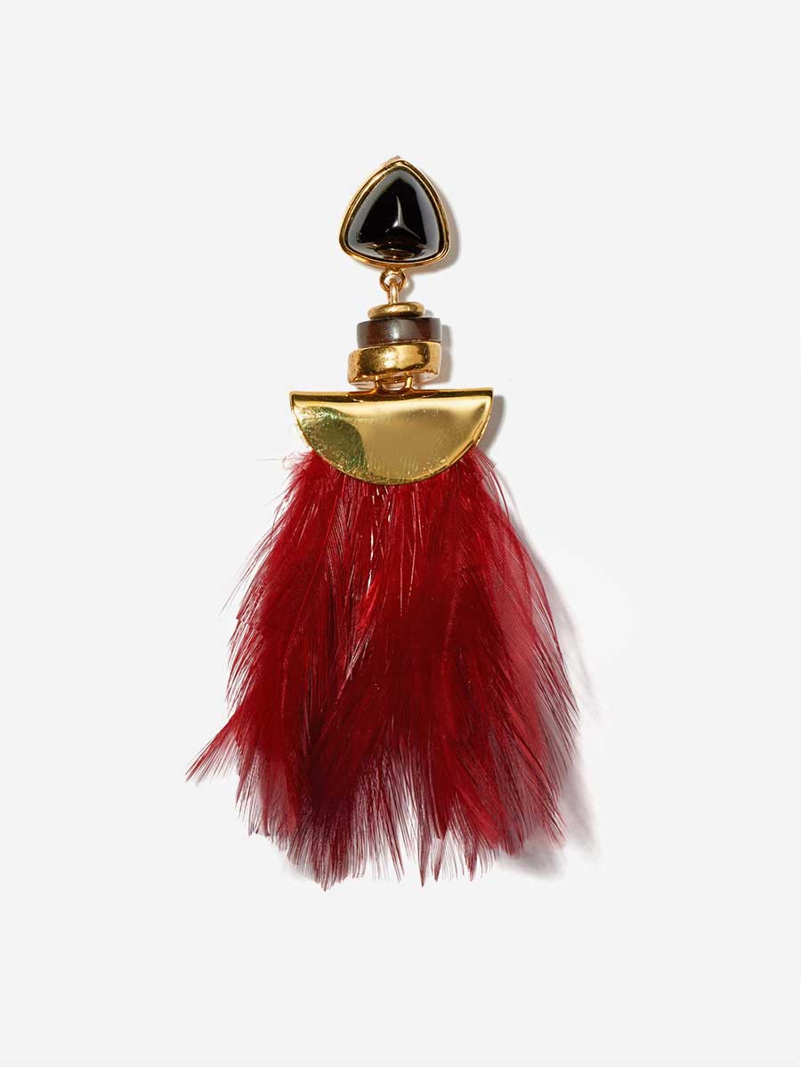 parrot earrings - burgundy - Image 2