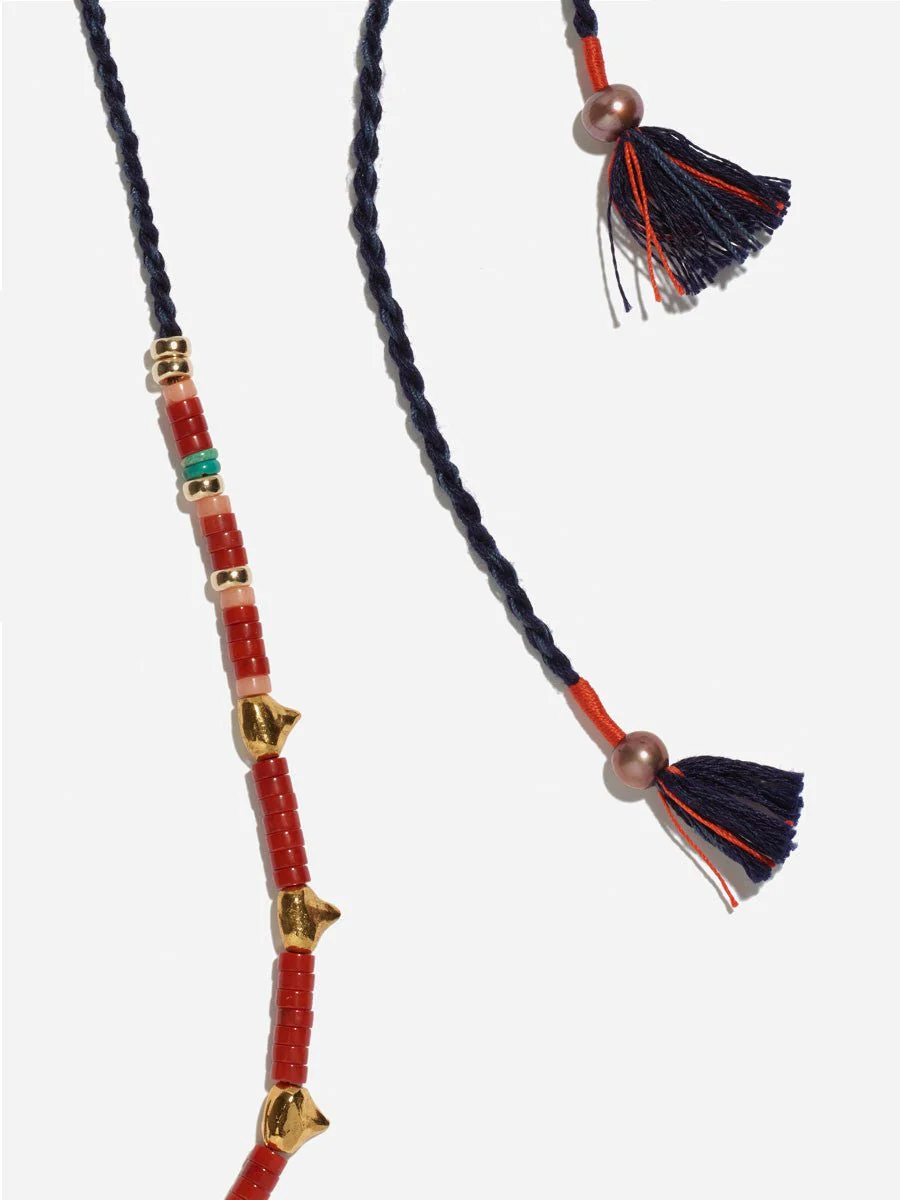 simple tooth necklace - coral - Image 2