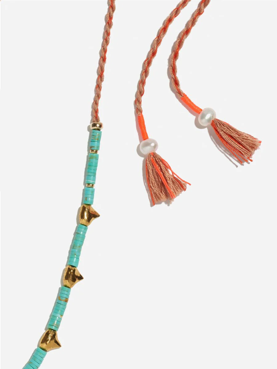simple tooth necklace - turquoise - Image 2