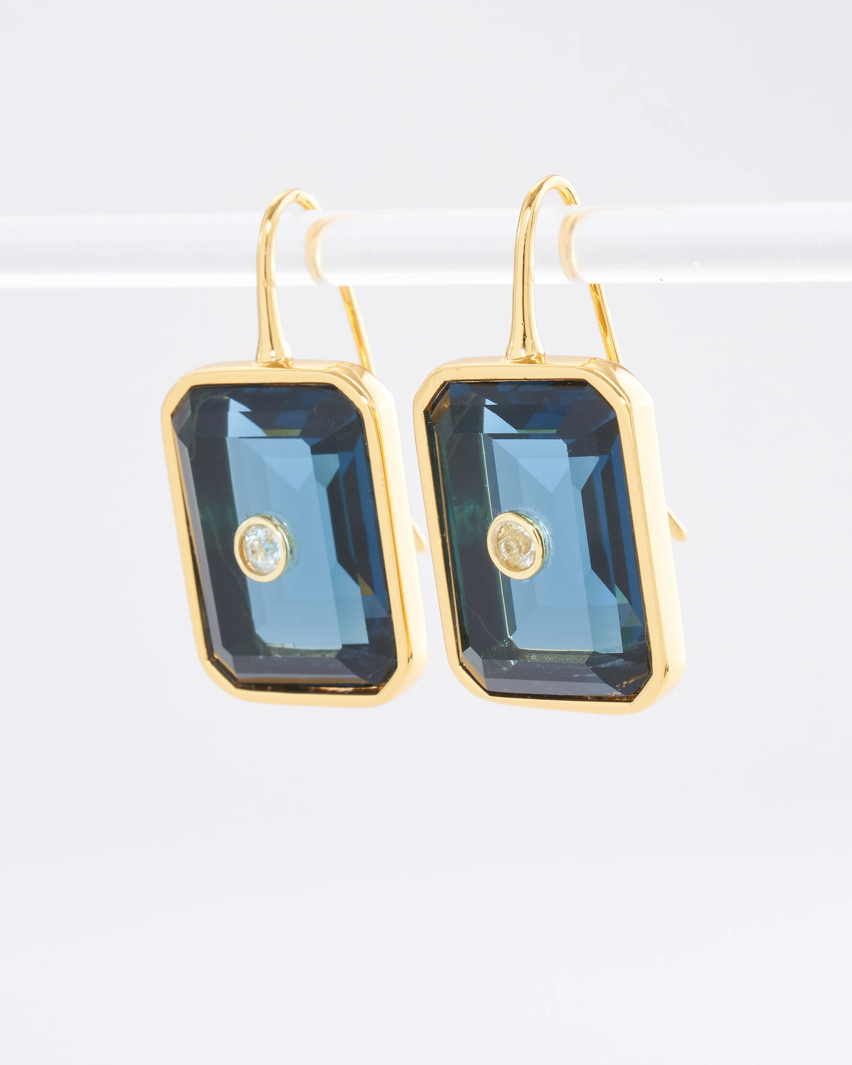 tile earrings in denim - Image 3