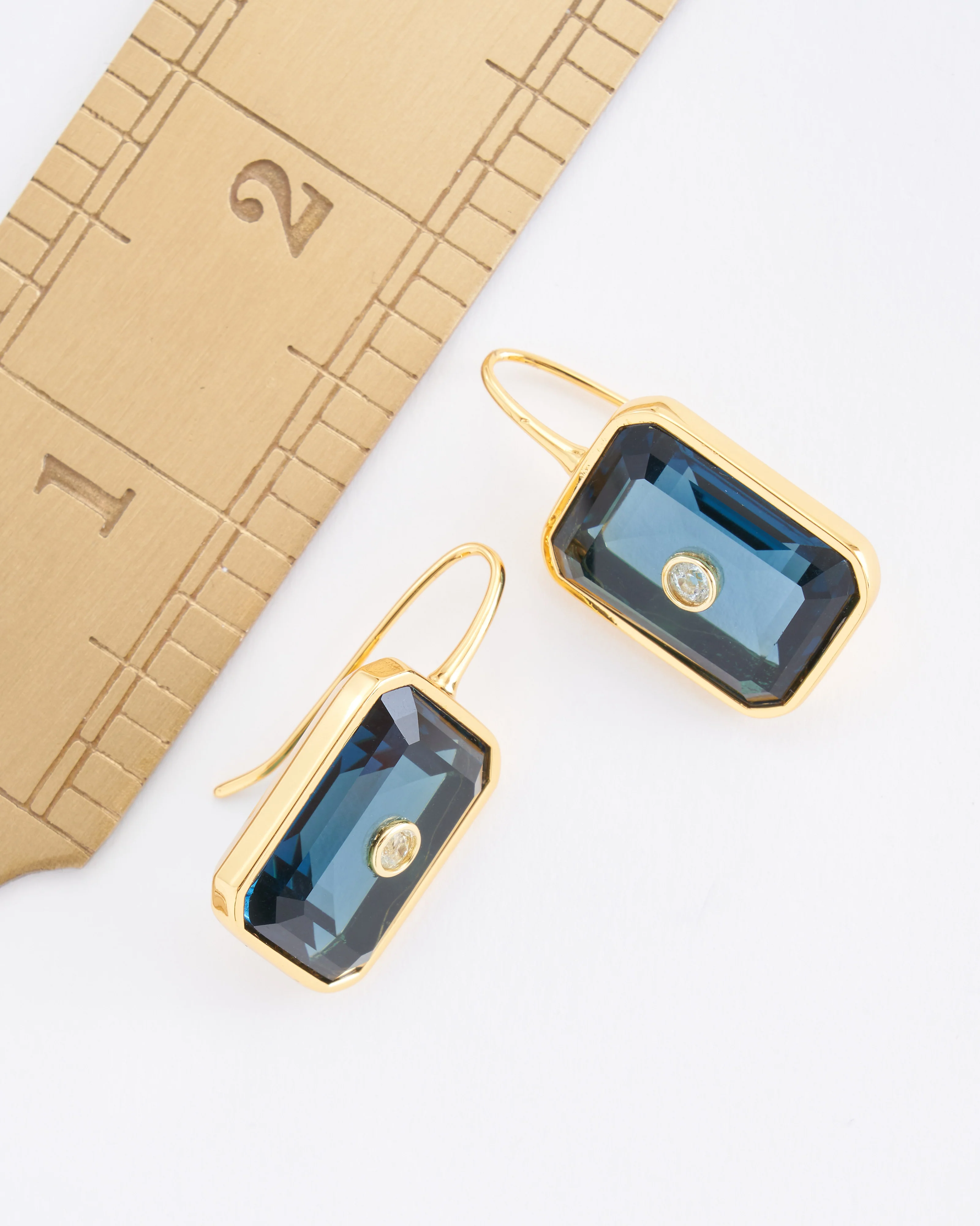 tile earrings in denim - Image 6