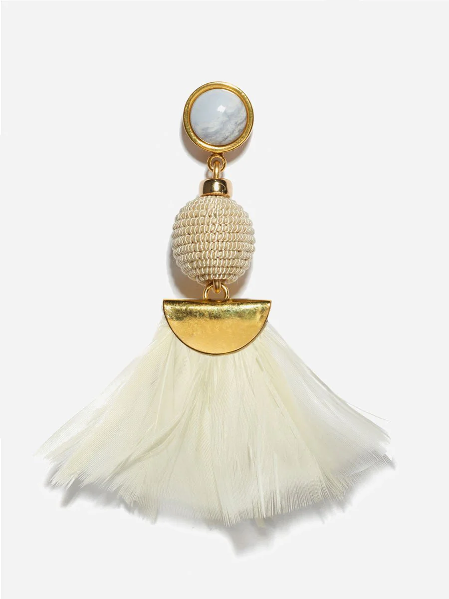 white parrot earrings - Image 2
