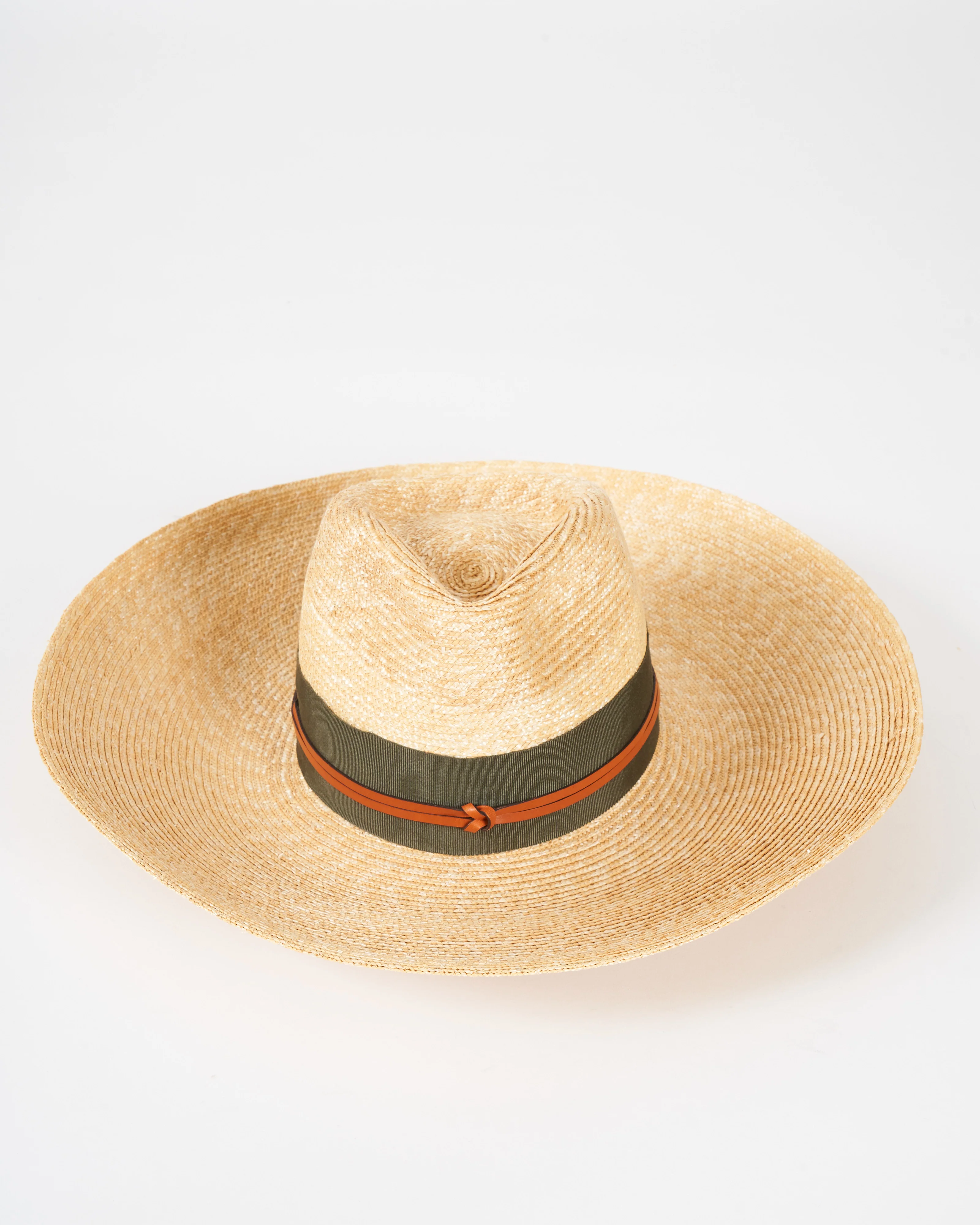 camargo wide brim hat with grosgrain and leather - natural and seaweed - Image 5