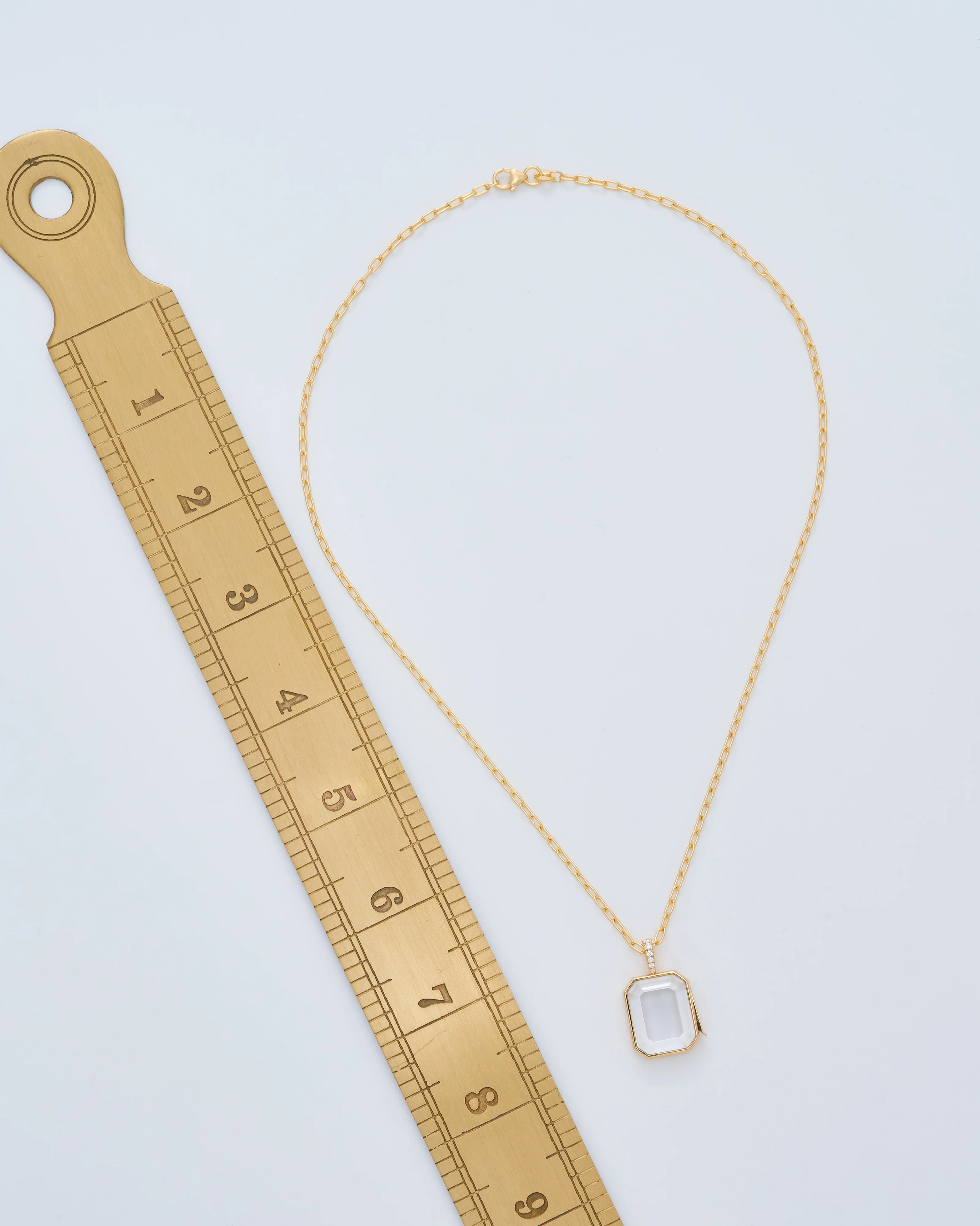 baguette oval locket necklace set - Image 10
