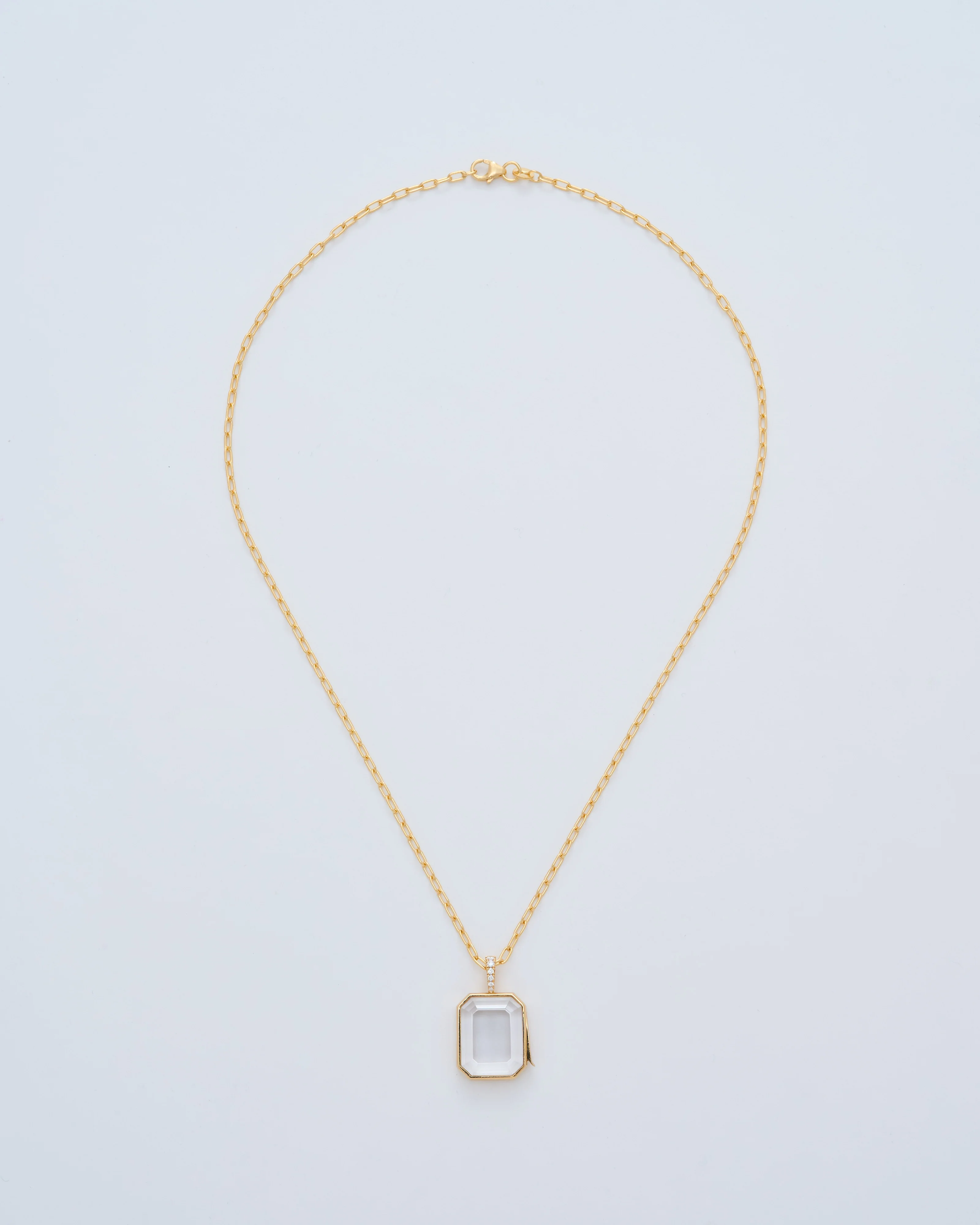 baguette oval locket necklace set - Image 6
