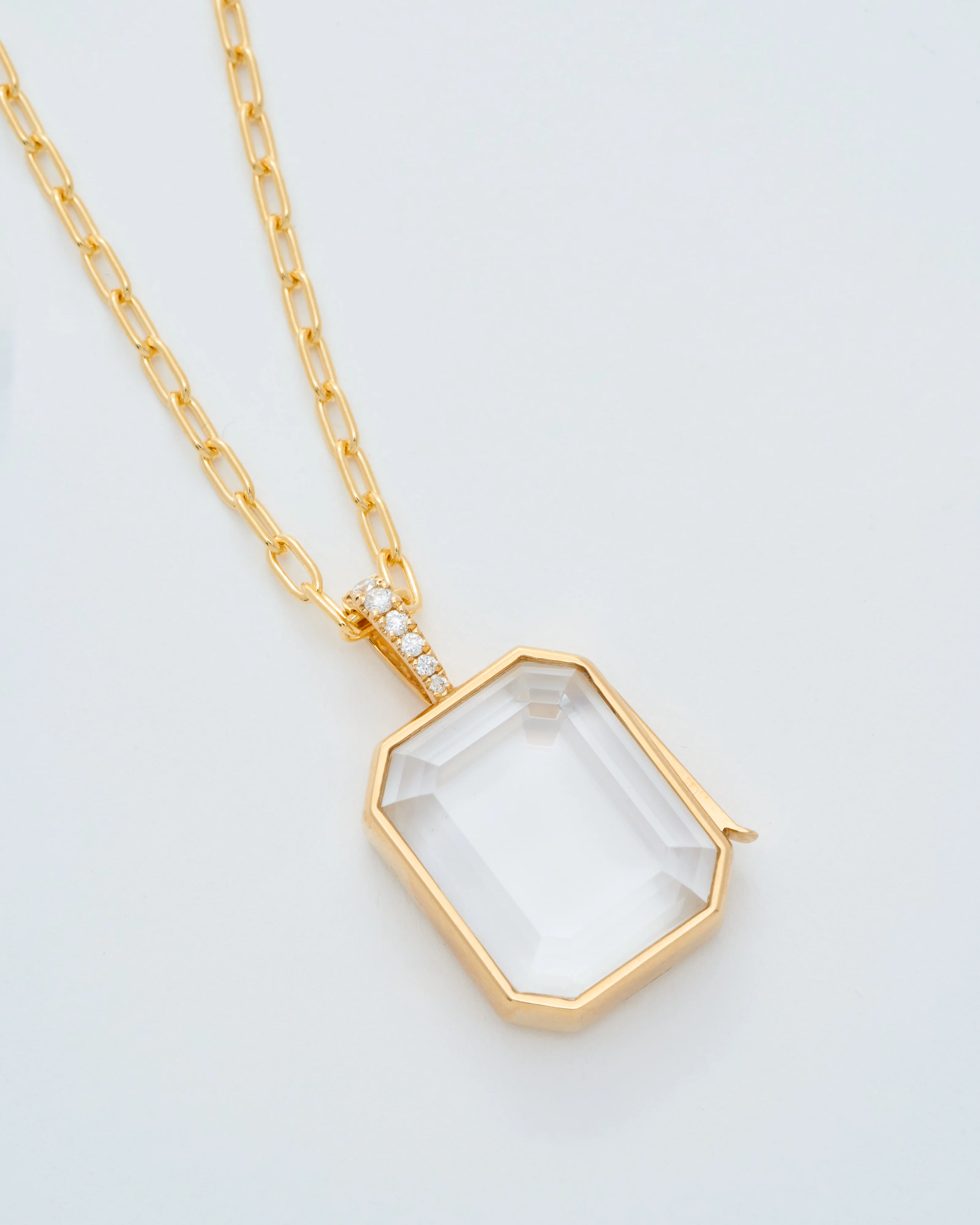 baguette oval locket necklace set - Image 7