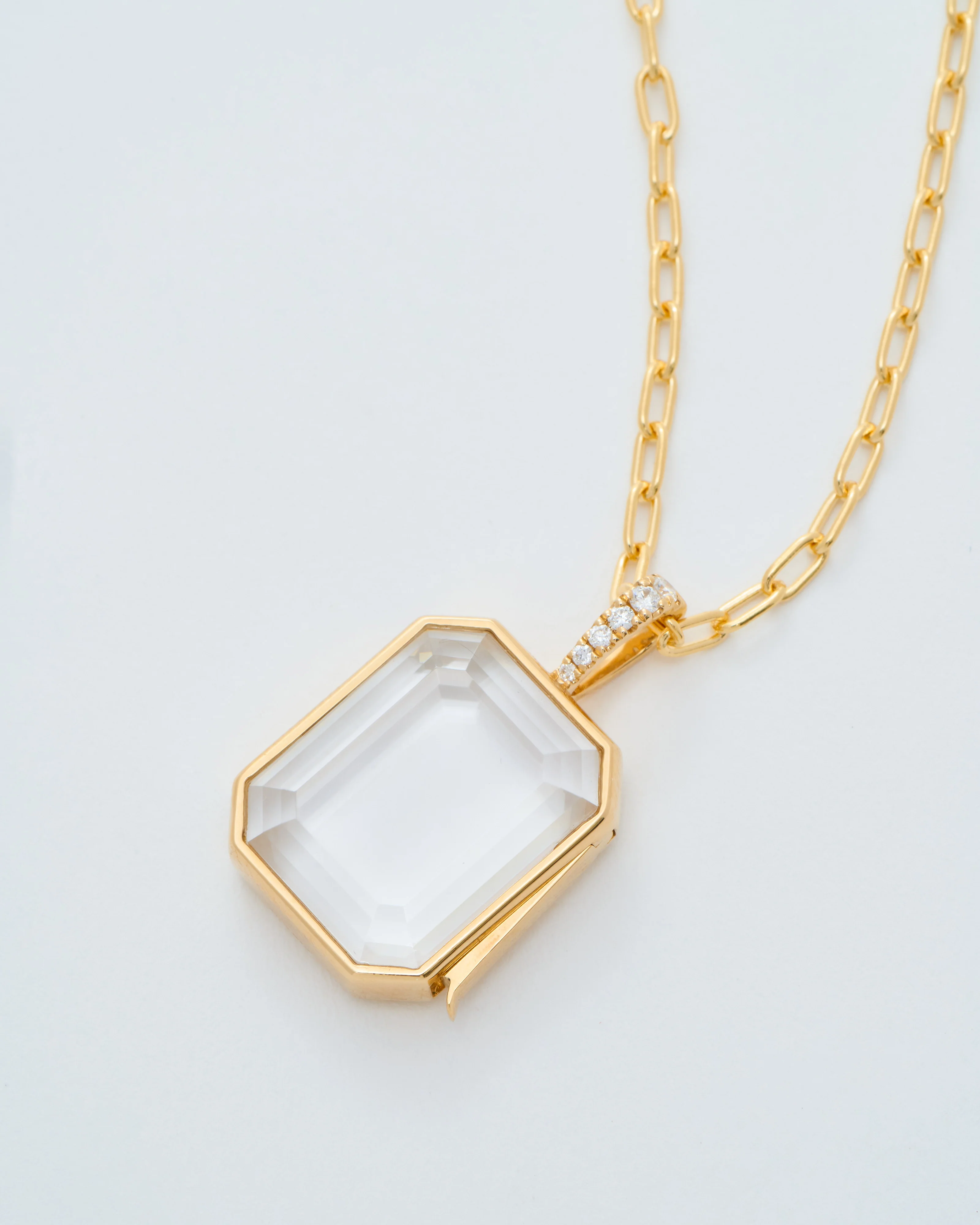 baguette oval locket necklace set - Image 8