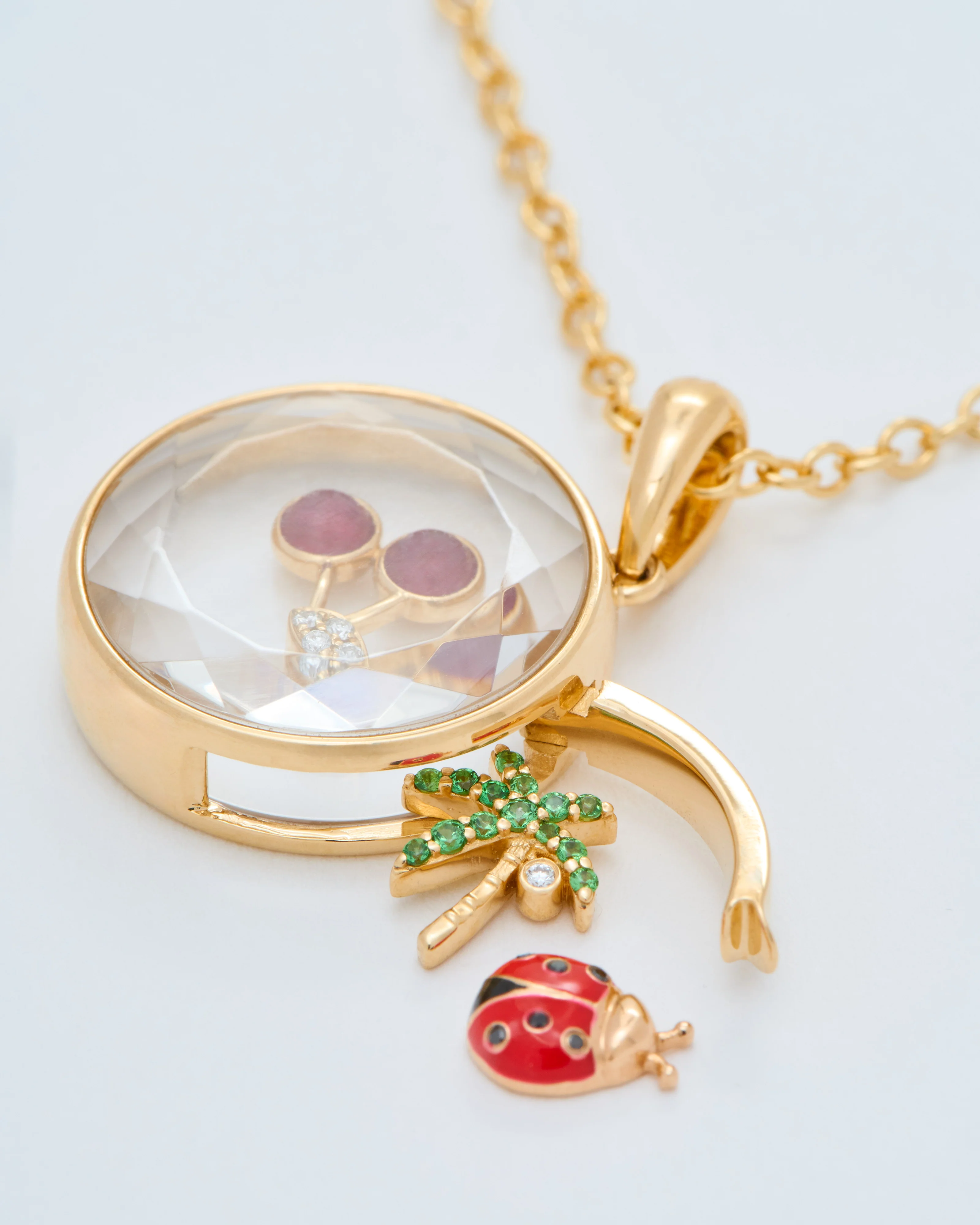midi round rolo locket necklace set - Image 3